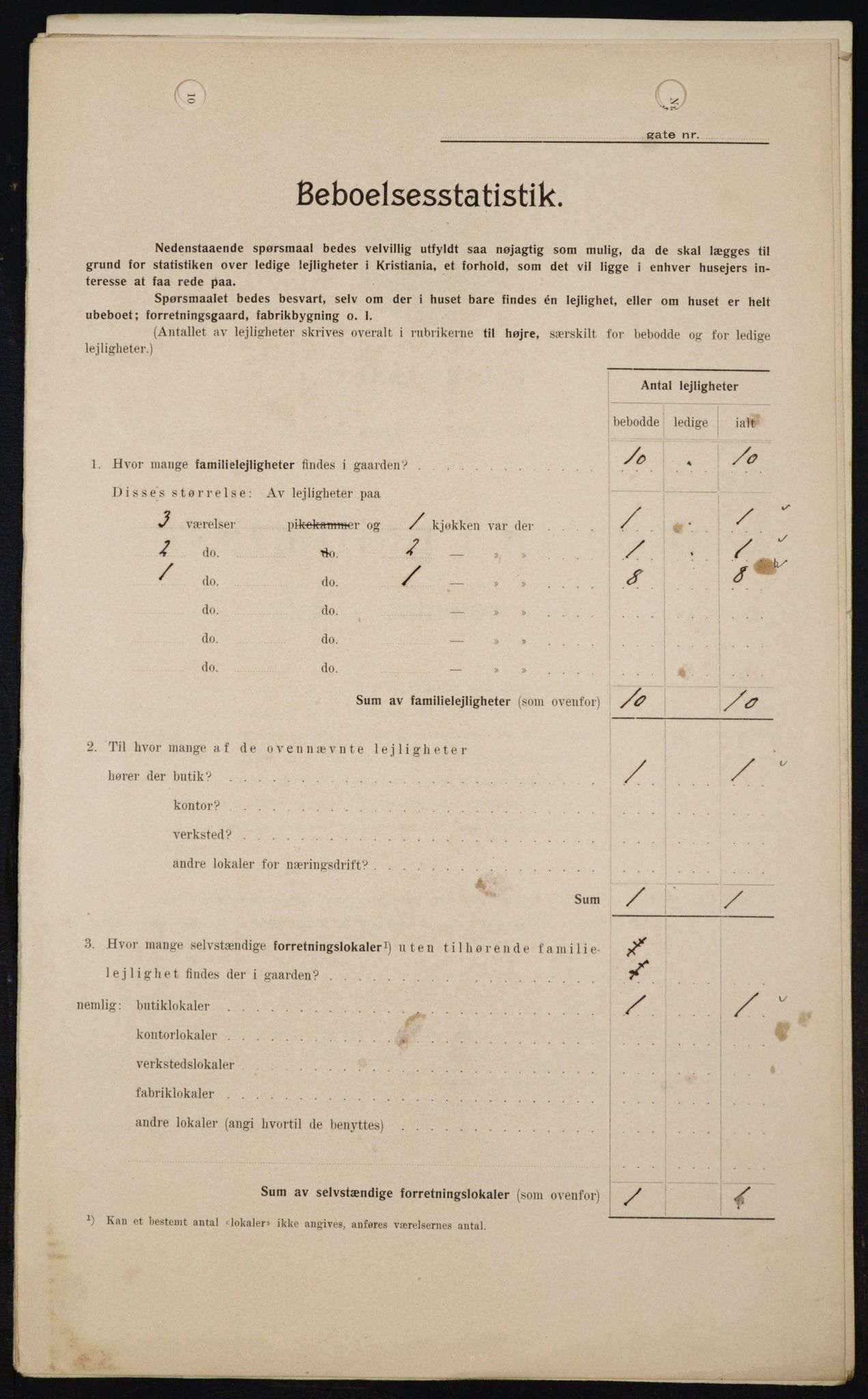 OBA, Municipal Census 1909 for Kristiania, 1909, p. 118518