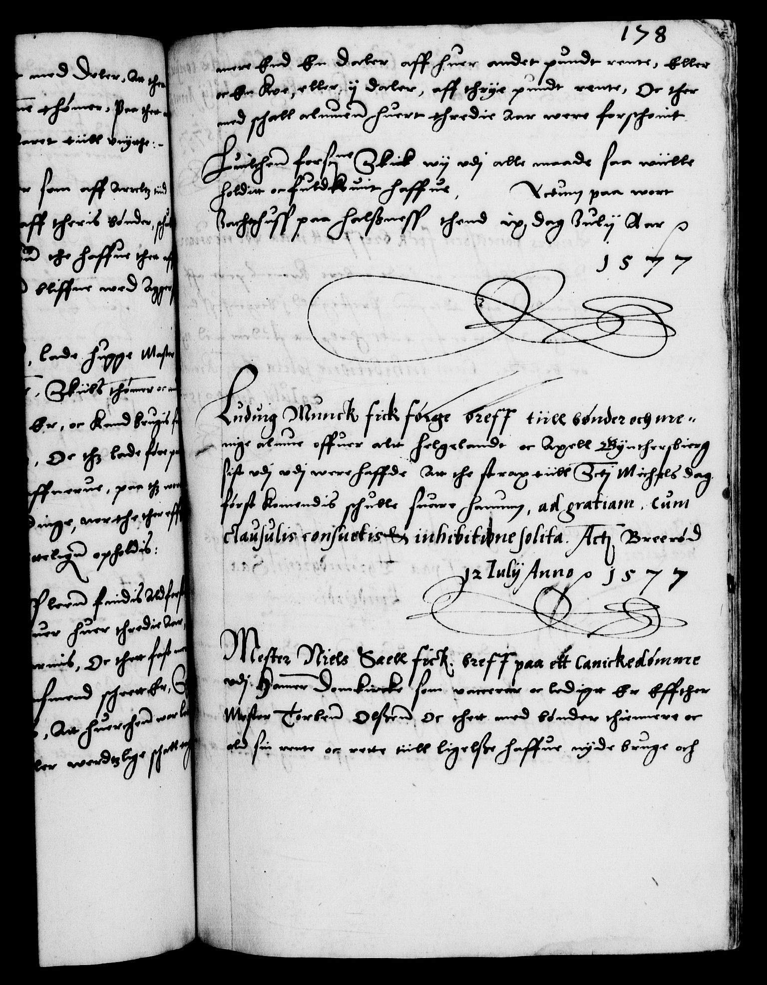 Danske Kanselli 1572-1799, RA/EA-3023/F/Fc/Fca/Fcaa/L0001: Norske registre (mikrofilm), 1572-1588, p. 178a