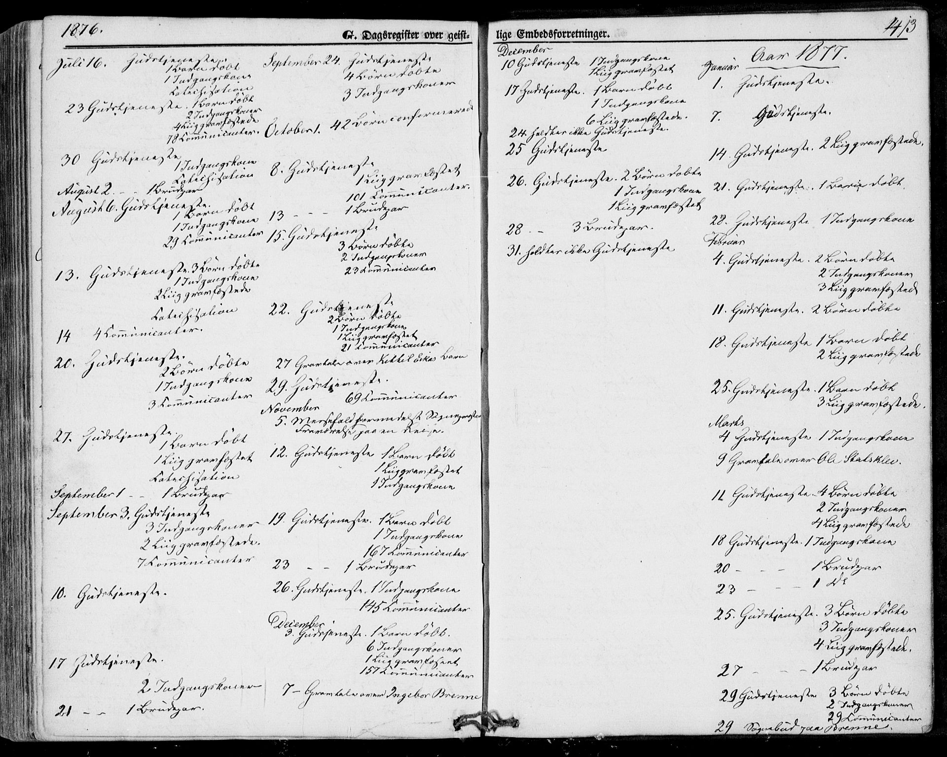 Bø kirkebøker, SAKO/A-257/F/Fa/L0009: Parish register (official) no. 9, 1862-1879, p. 413