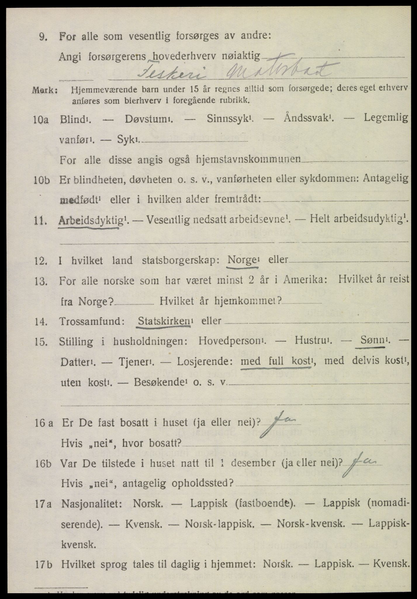 SAT, 1920 census for Vikna, 1920, p. 4362