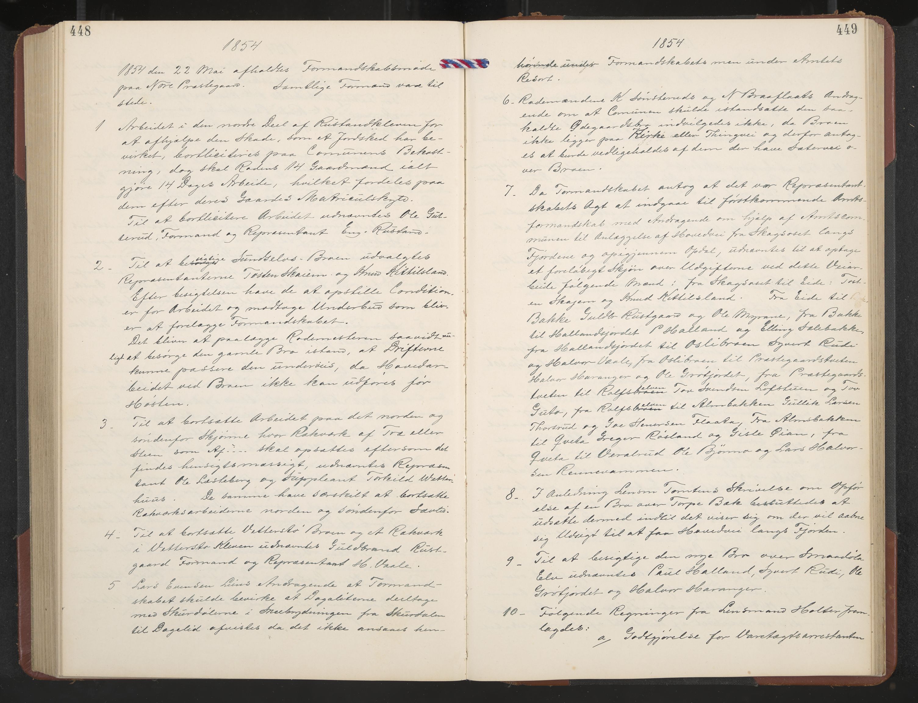 Rollag formannskap og sentraladministrasjon, IKAK/0632021-2/A/Aa/L0001: Møtebok med register, 1837-1859, p. 448-449