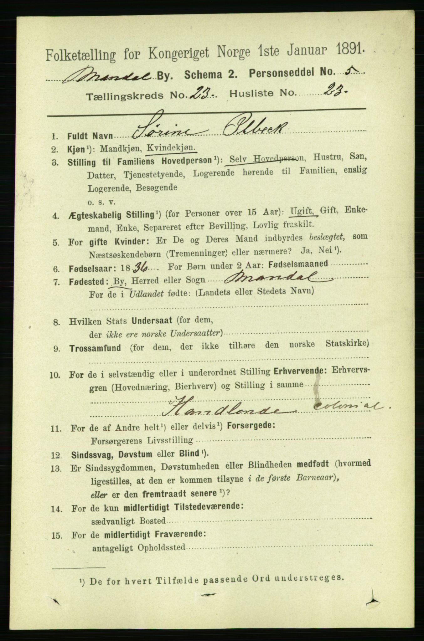 RA, 1891 census for 1002 Mandal, 1891, p. 4434