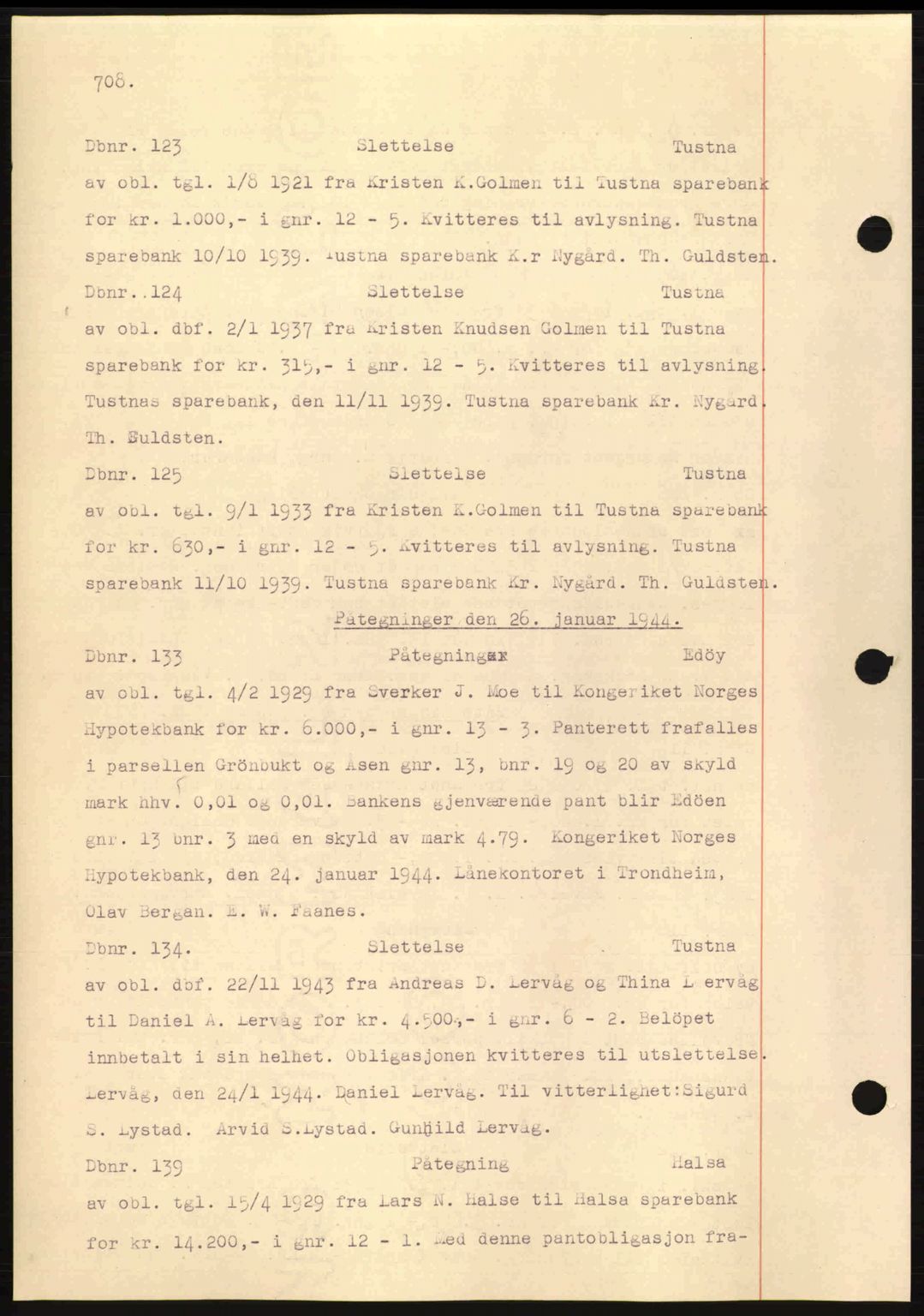 Nordmøre sorenskriveri, AV/SAT-A-4132/1/2/2Ca: Mortgage book no. C81, 1940-1945, Diary no: : 123/1944