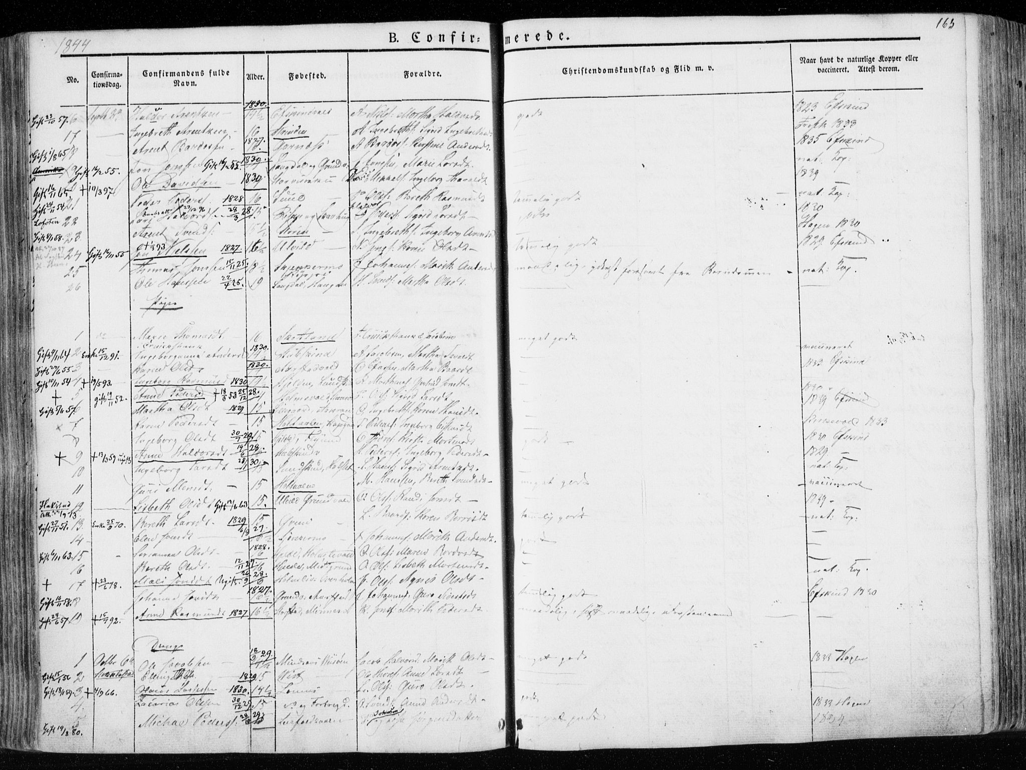 Ministerialprotokoller, klokkerbøker og fødselsregistre - Nord-Trøndelag, SAT/A-1458/723/L0239: Parish register (official) no. 723A08, 1841-1851, p. 165
