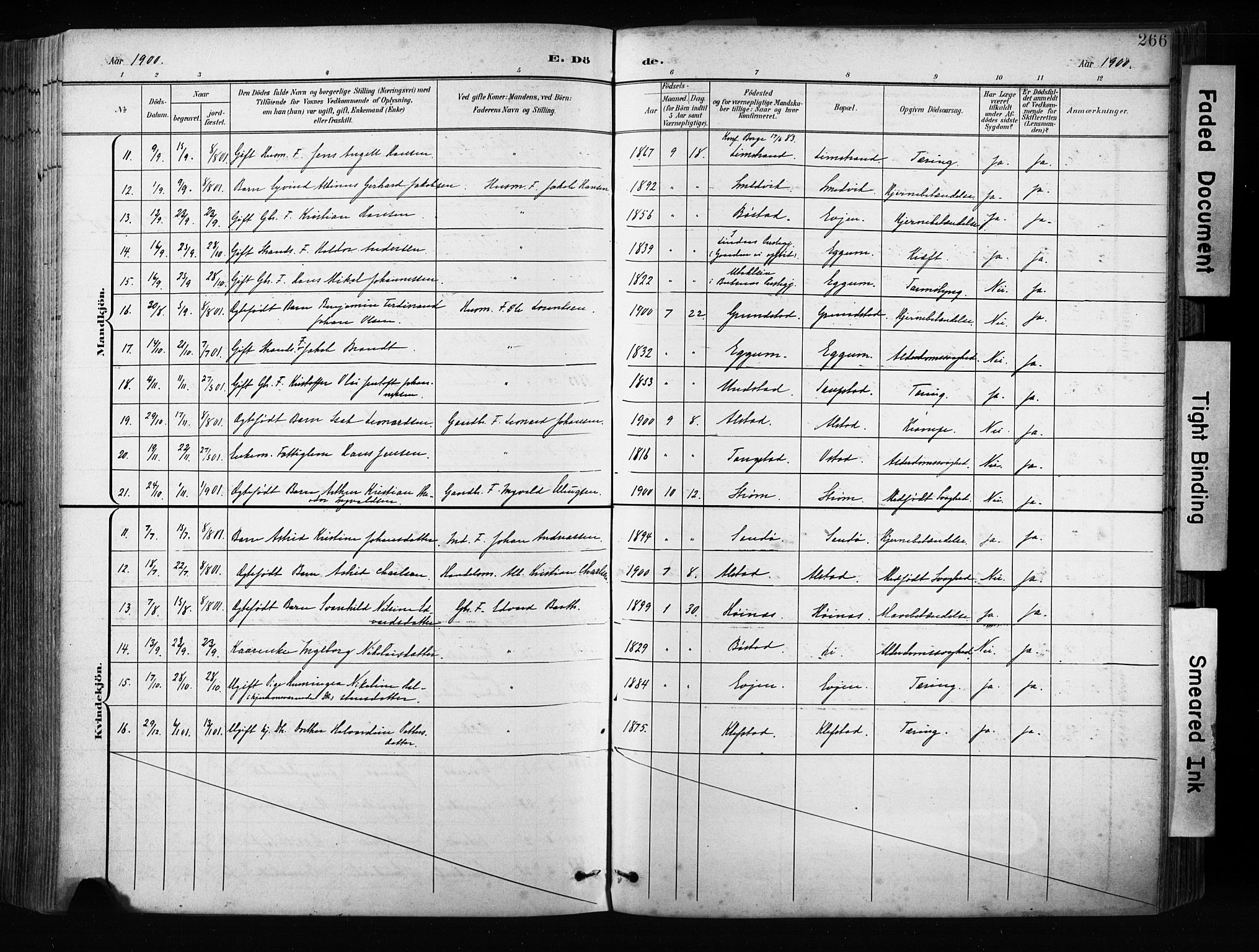 Ministerialprotokoller, klokkerbøker og fødselsregistre - Nordland, AV/SAT-A-1459/880/L1134: Parish register (official) no. 880A08, 1899-1908, p. 266