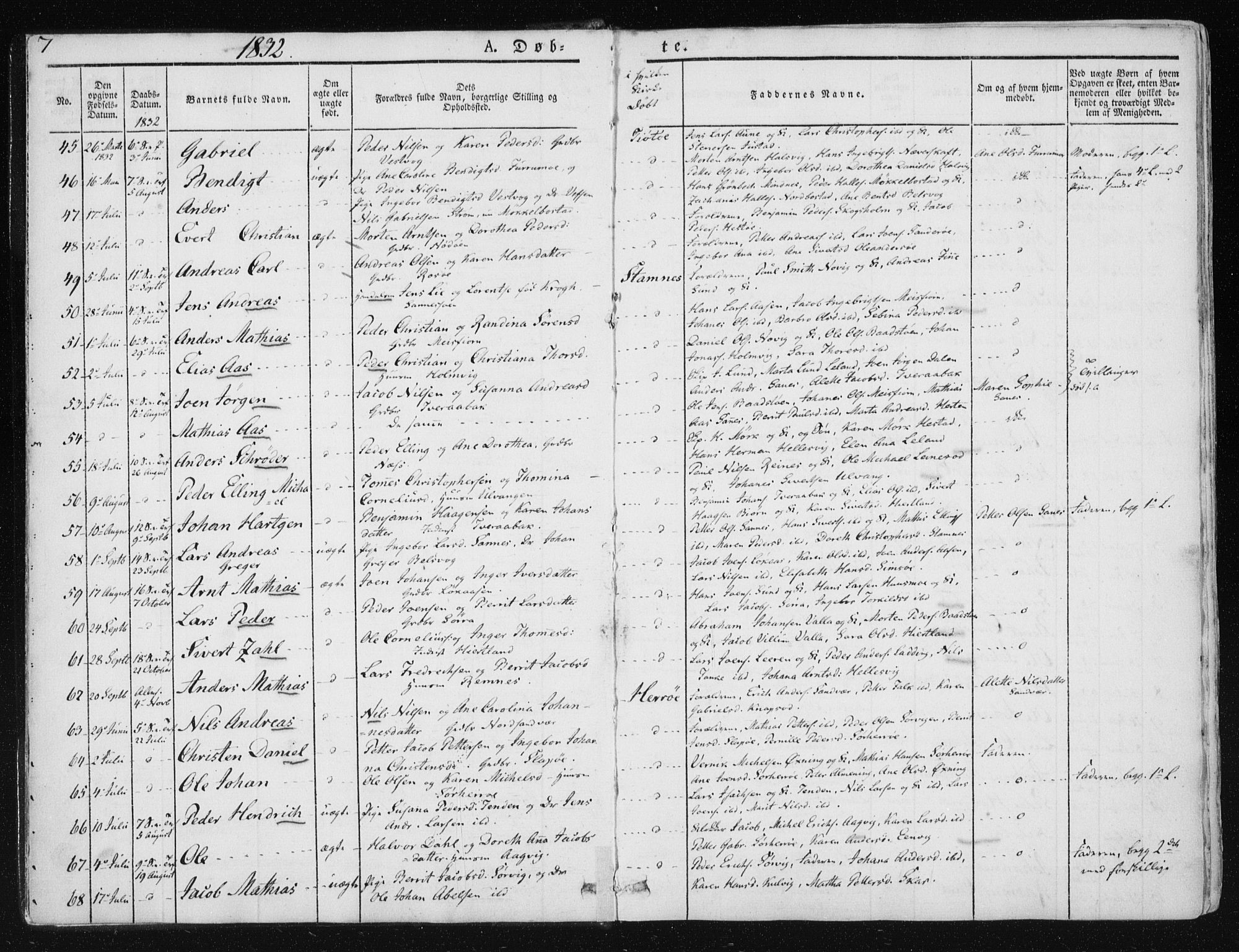 Ministerialprotokoller, klokkerbøker og fødselsregistre - Nordland, AV/SAT-A-1459/830/L0446: Parish register (official) no. 830A10, 1831-1865, p. 7