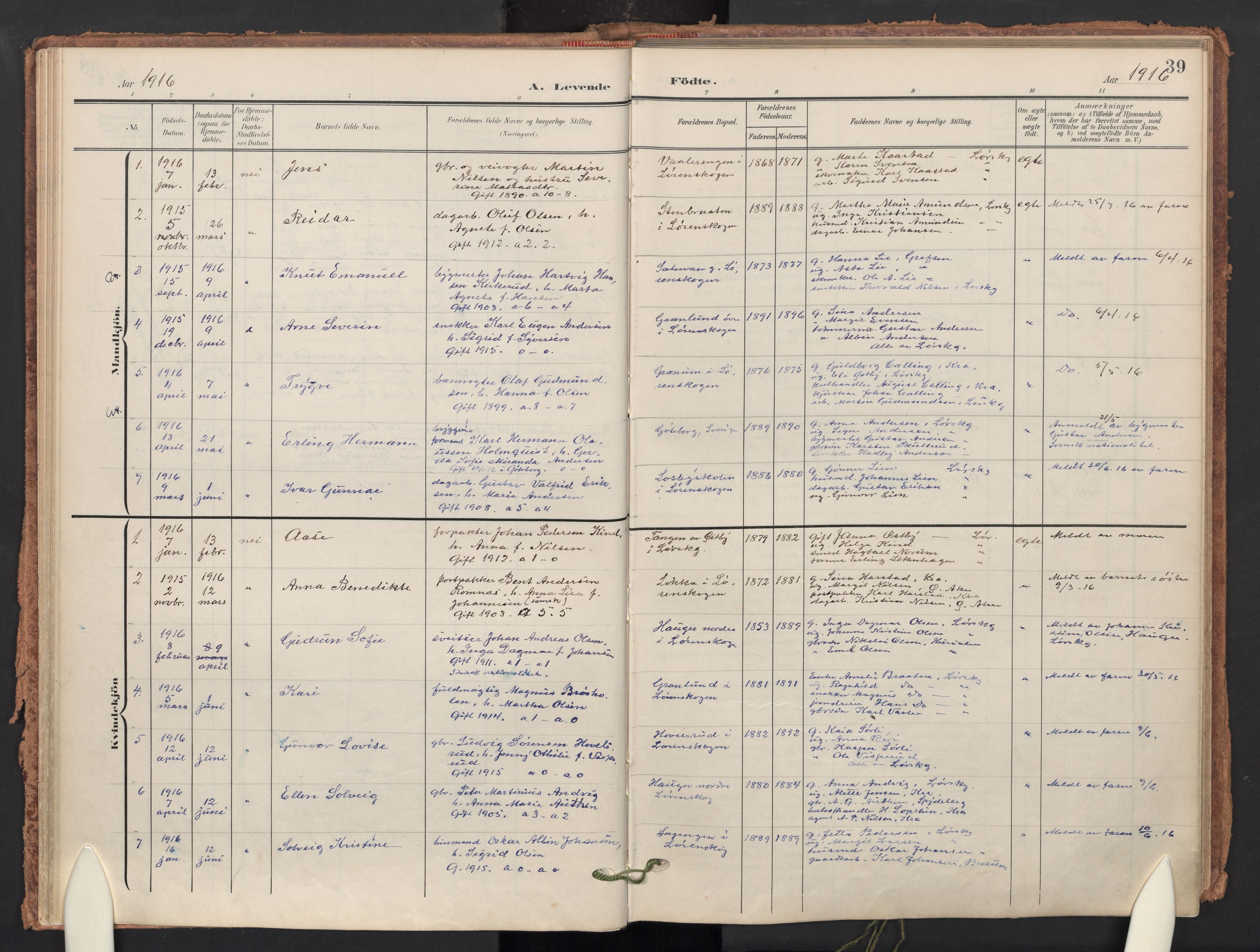 Skedsmo prestekontor Kirkebøker, AV/SAO-A-10033a/F/Fb/L0002: Parish register (official) no. II 2, 1902-1921, p. 39