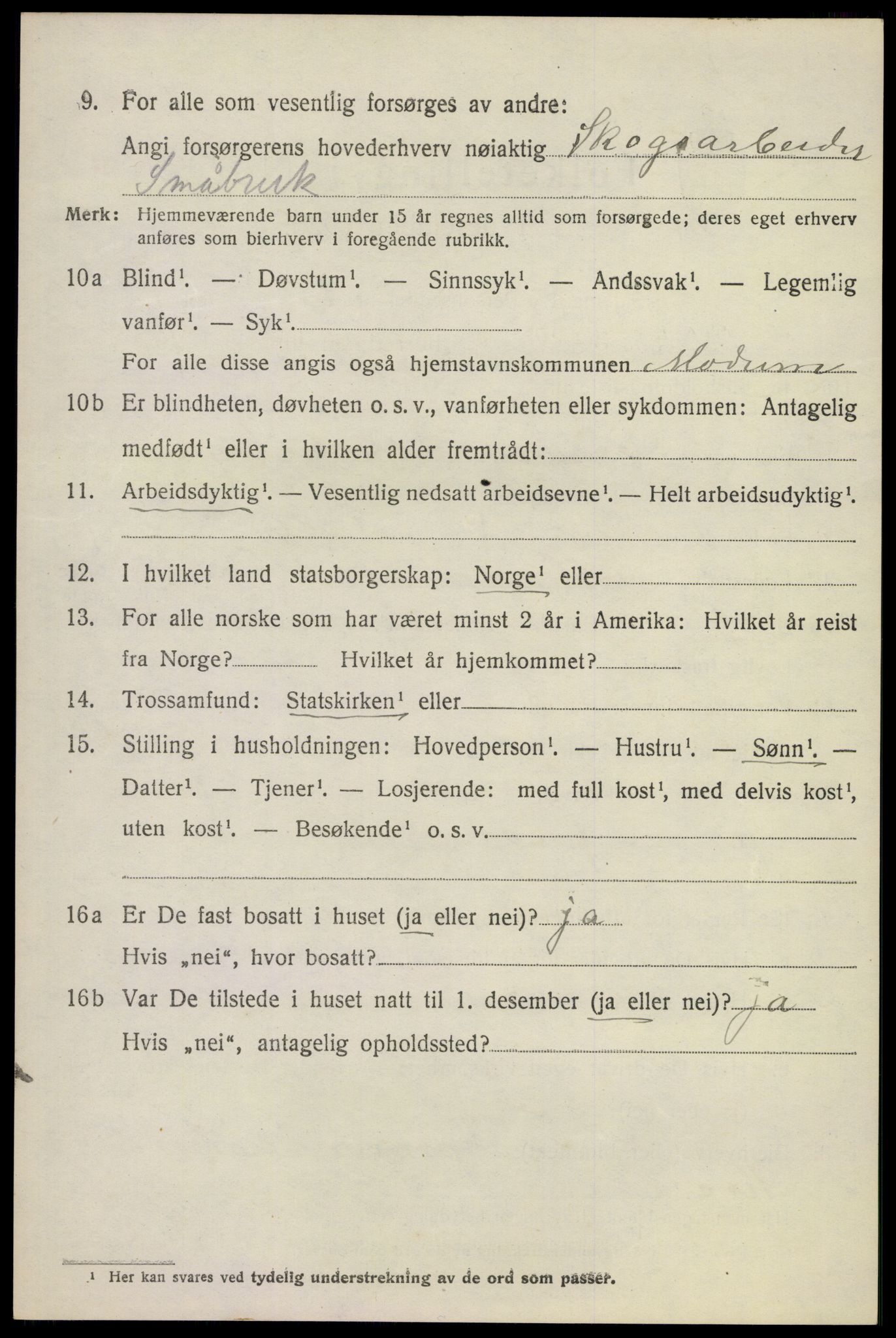 SAKO, 1920 census for Modum, 1920, p. 10018