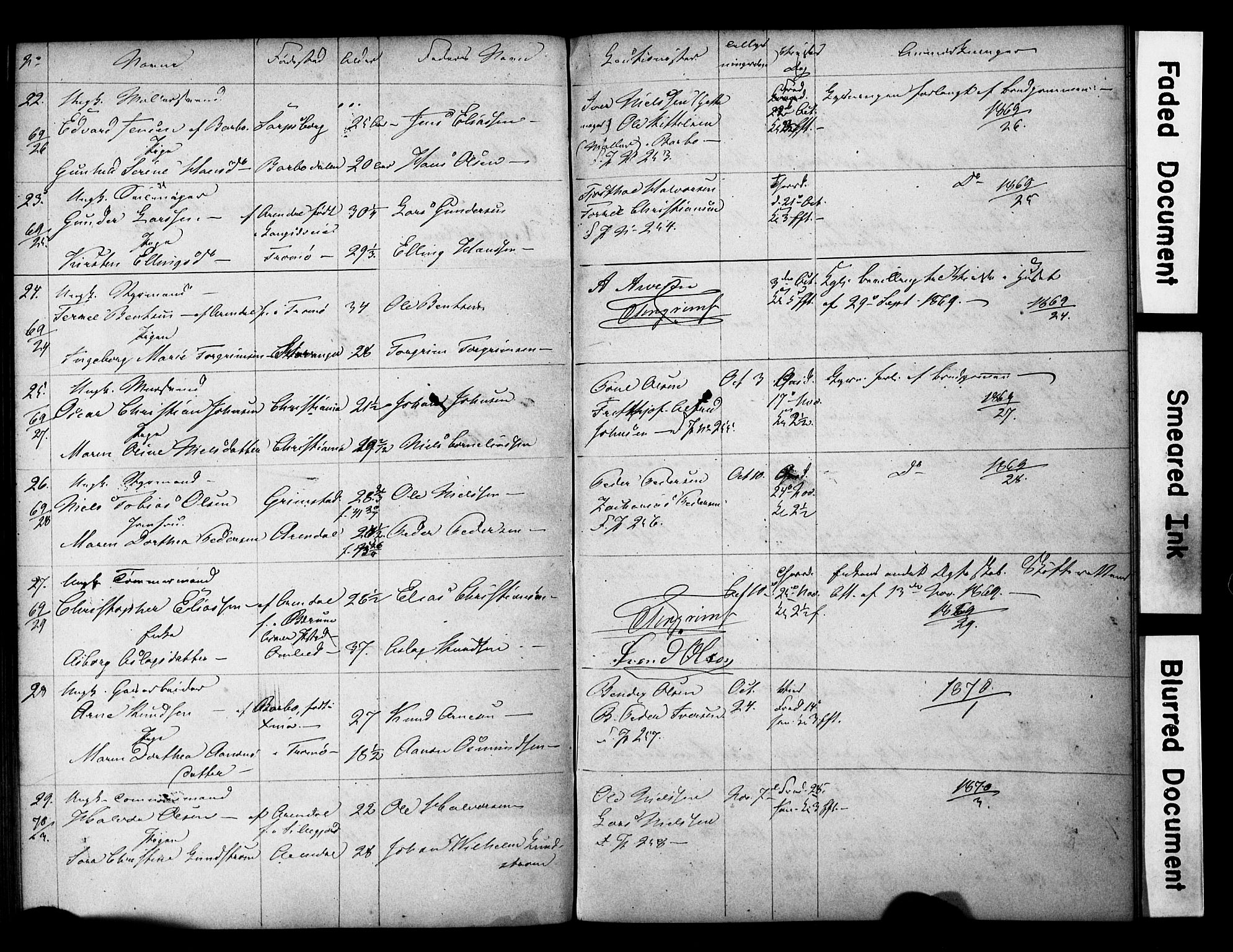 Arendal sokneprestkontor, Trefoldighet, SAK/1111-0040/F/Fe/L0002: Banns register no. A VI 2, 1847-1871