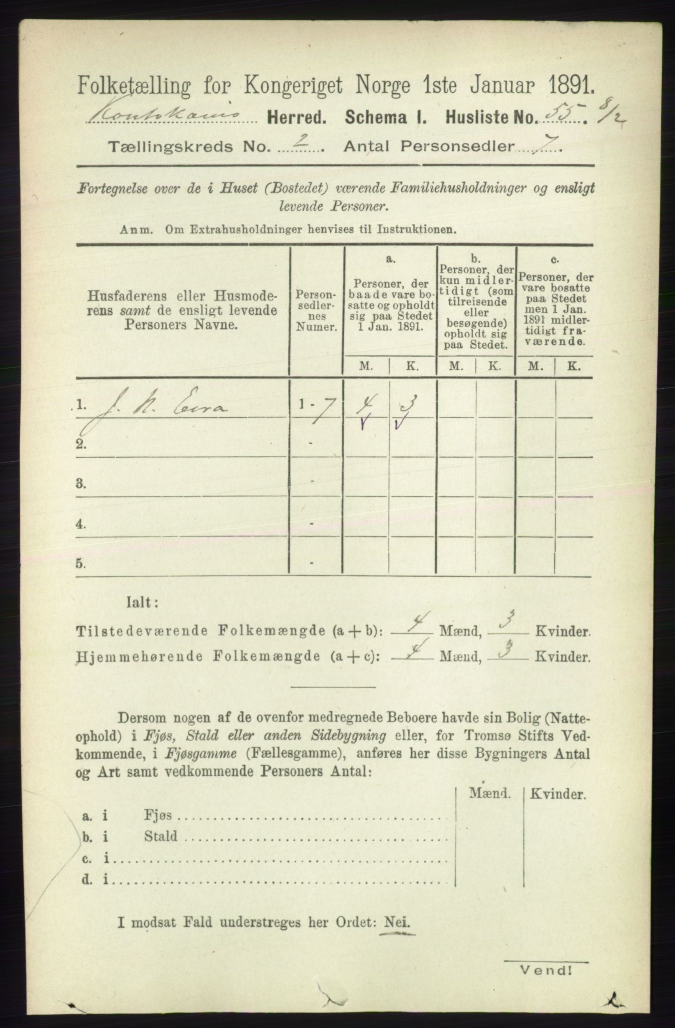 RA, 1891 census for 2011 Kautokeino, 1891, p. 319