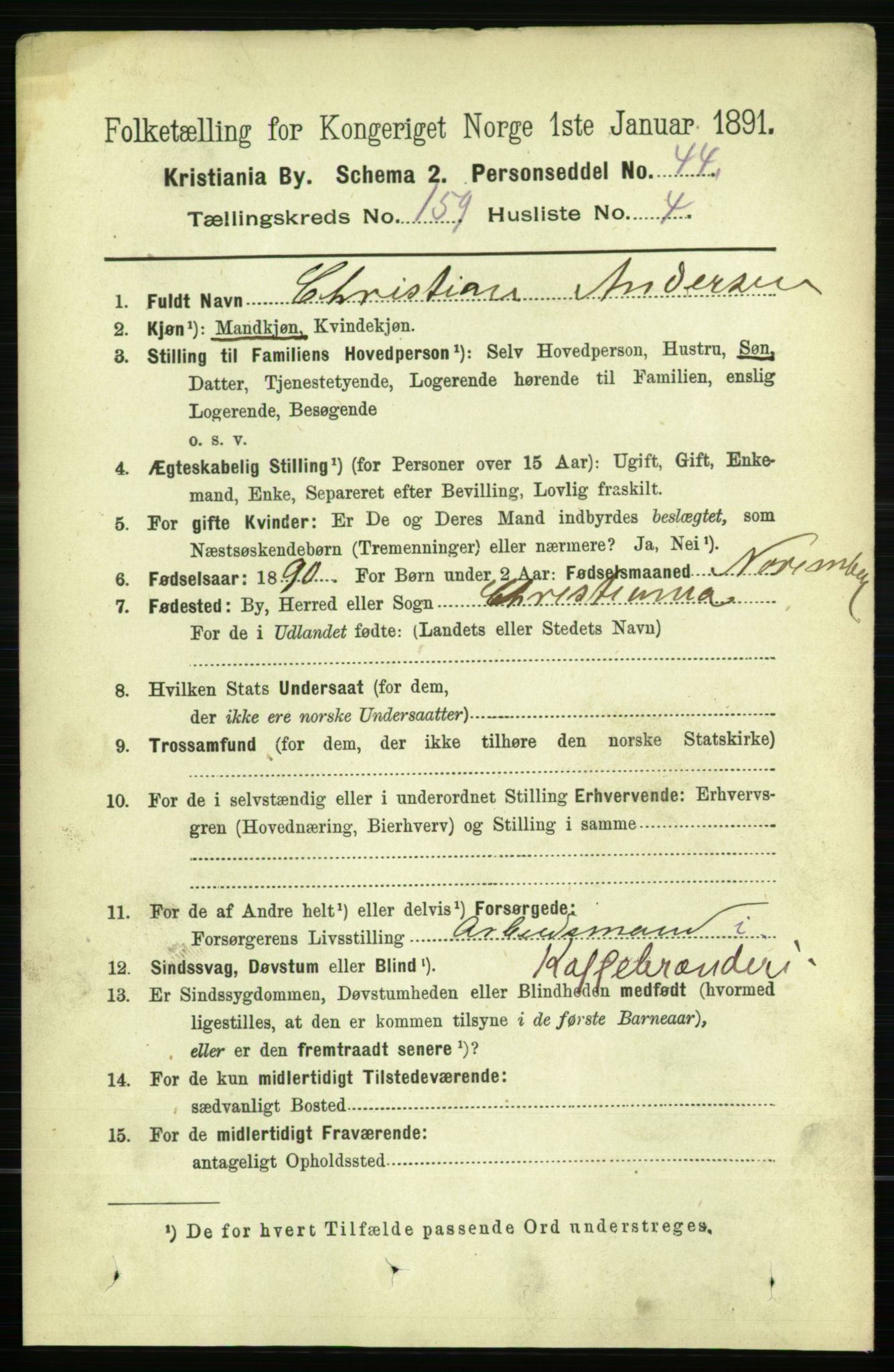 RA, 1891 census for 0301 Kristiania, 1891, p. 90123