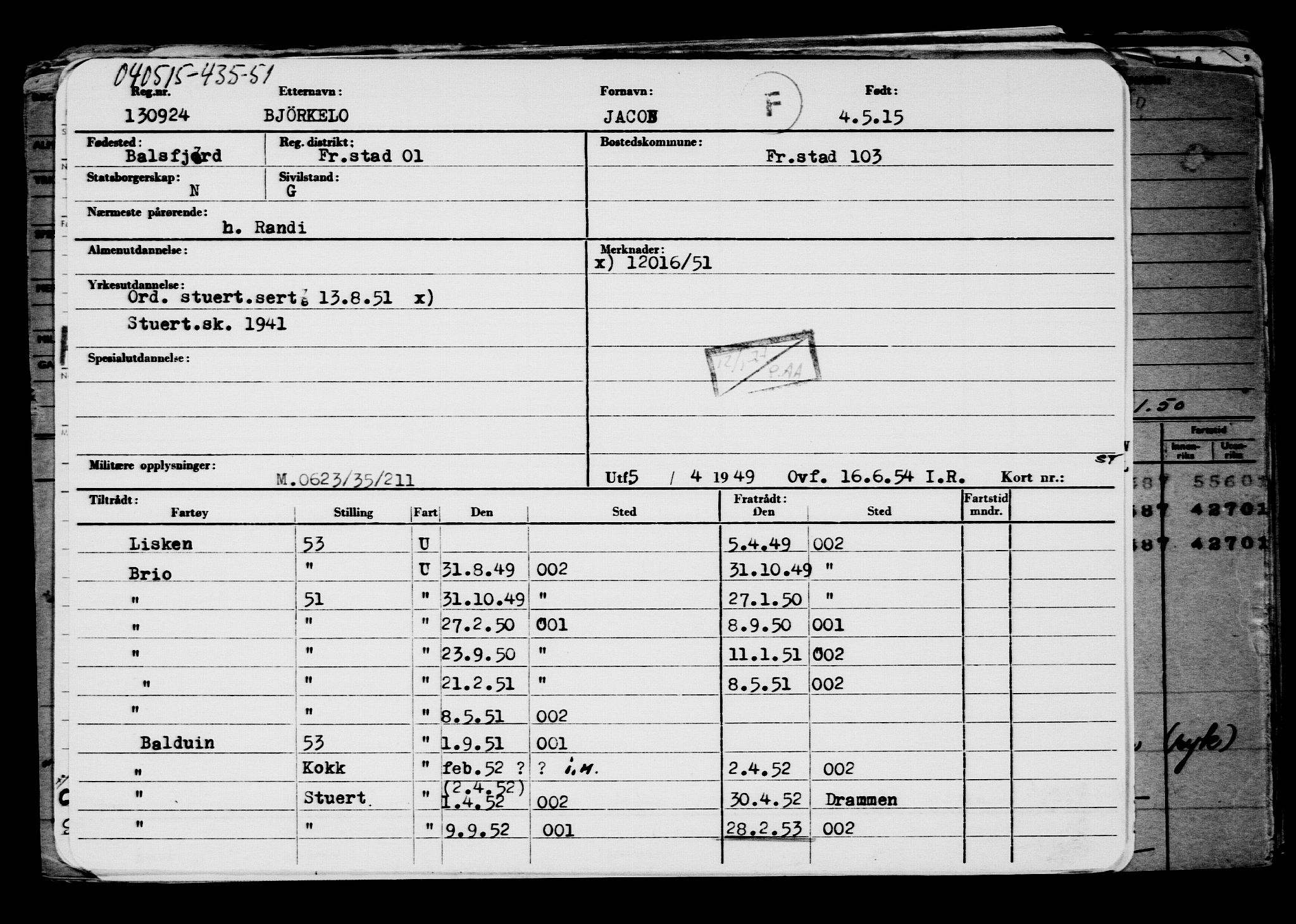 Direktoratet for sjømenn, AV/RA-S-3545/G/Gb/L0129: Hovedkort, 1915, p. 485