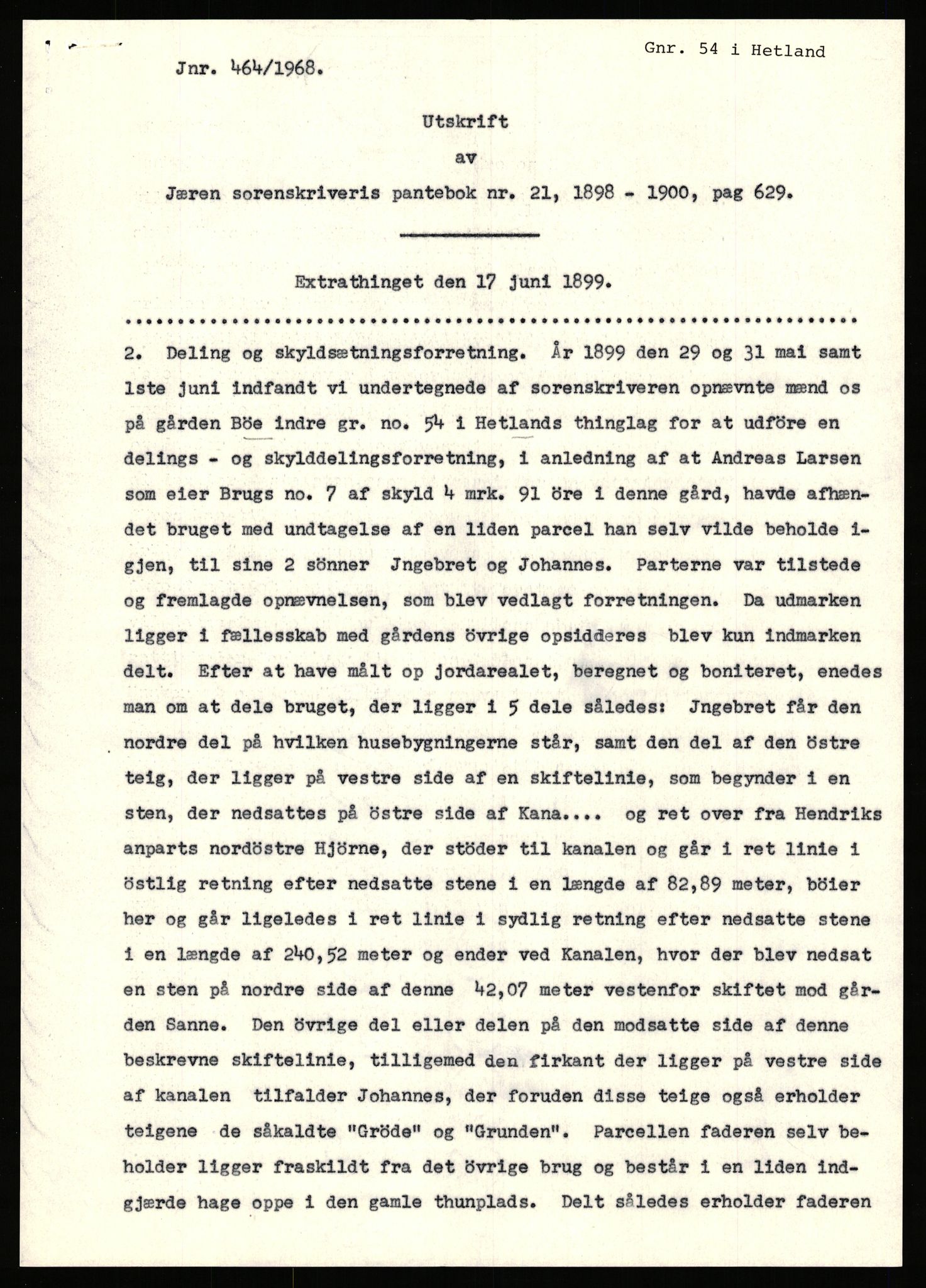 Statsarkivet i Stavanger, SAST/A-101971/03/Y/Yj/L0013: Avskrifter sortert etter gårdsnavn: Bæreim - Dalen, 1750-1930, p. 148