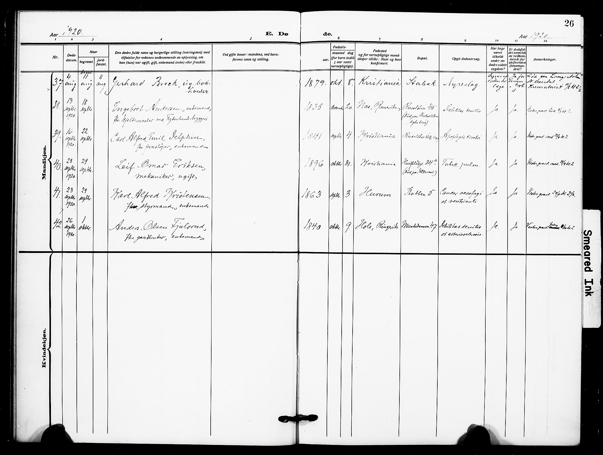 Johannes prestekontor Kirkebøker, AV/SAO-A-10852/F/Fa/L0012: Parish register (official) no. 12, 1918-1930, p. 26