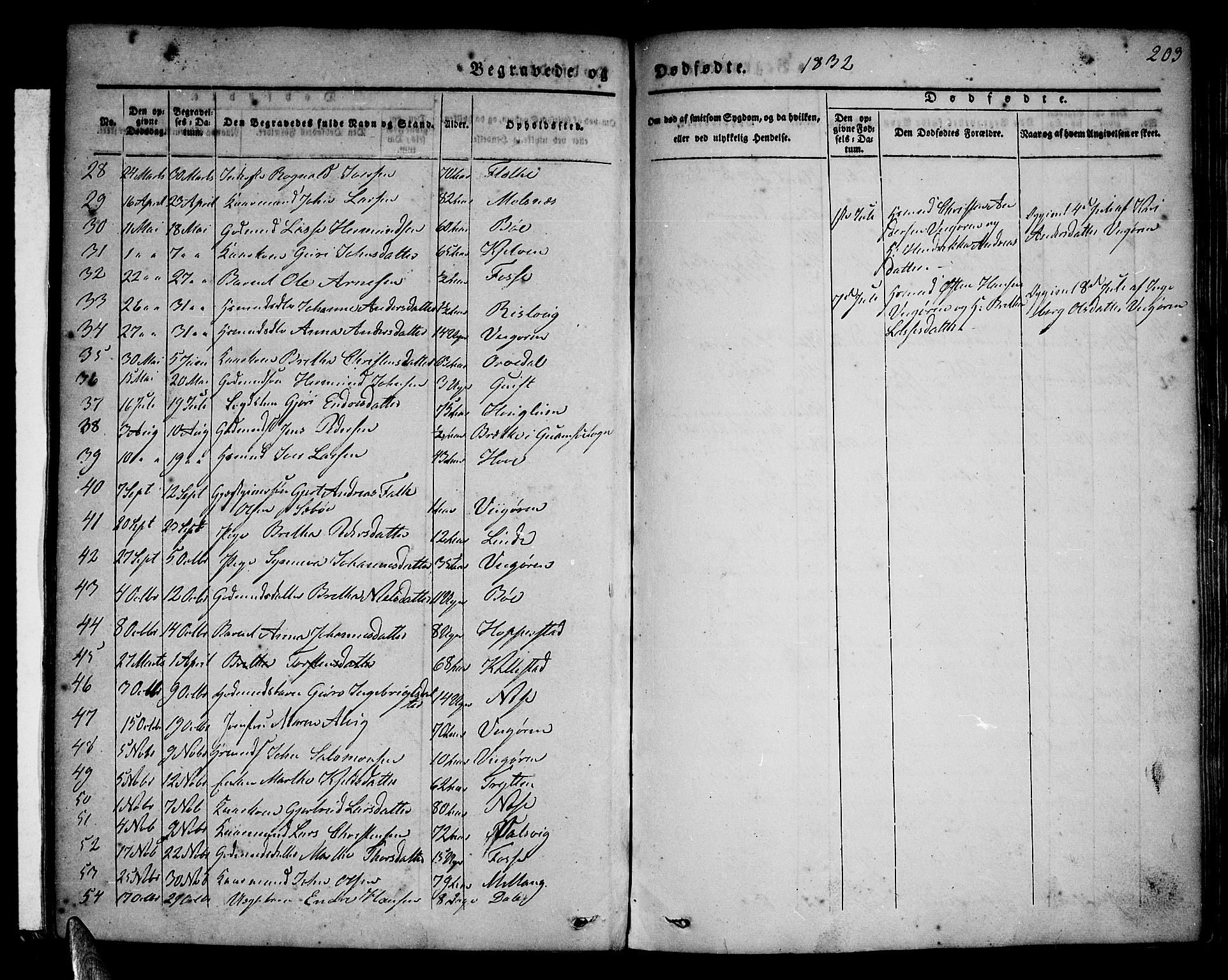 Vik sokneprestembete, AV/SAB-A-81501/H/Haa/Haaa/L0007: Parish register (official) no. A 7, 1831-1845, p. 203