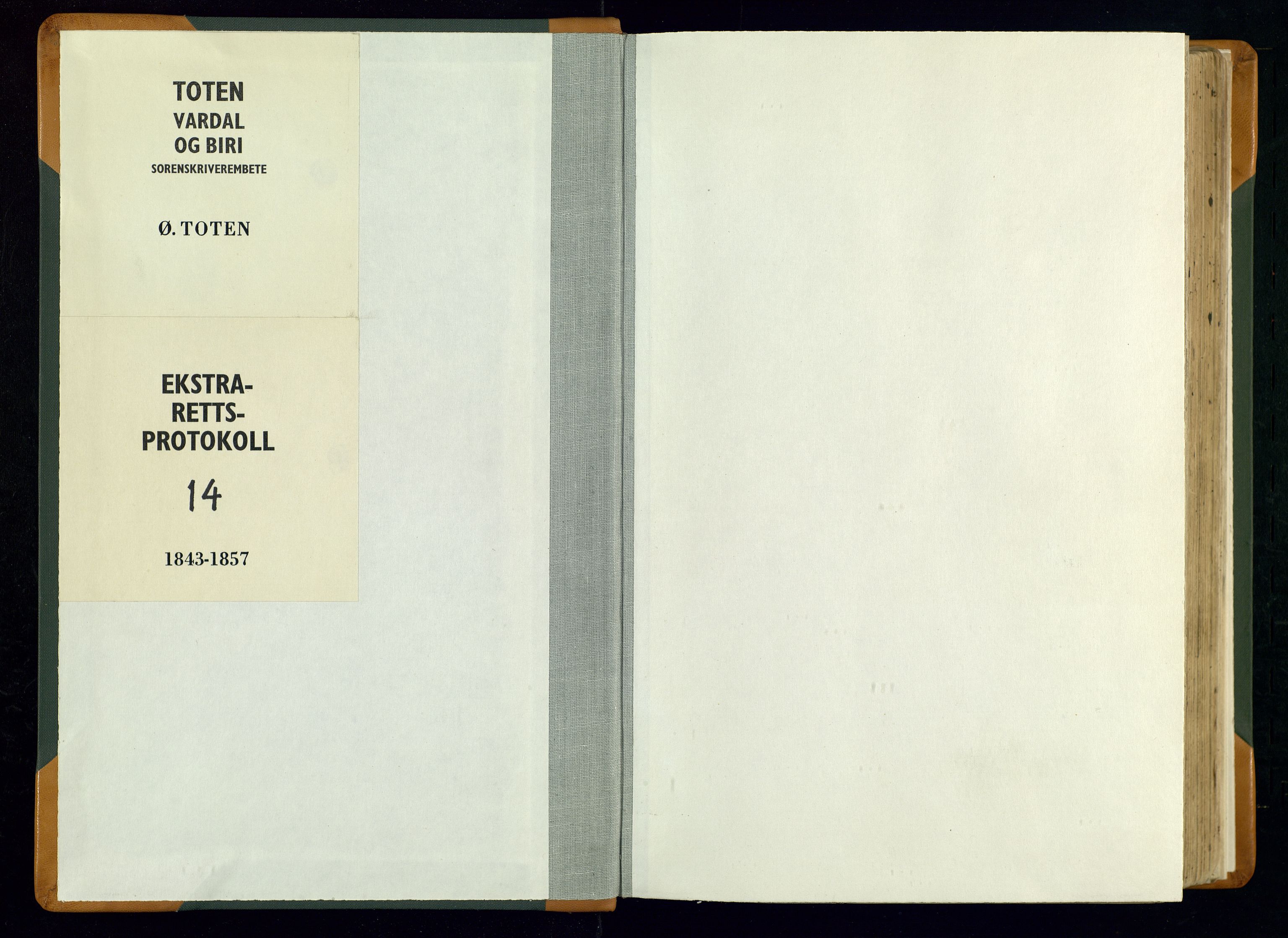 Toten tingrett, AV/SAH-TING-006/G/Gc/Gca/L0014: Ekstrarettsprotokoll - Østre Toten, 1843-1857