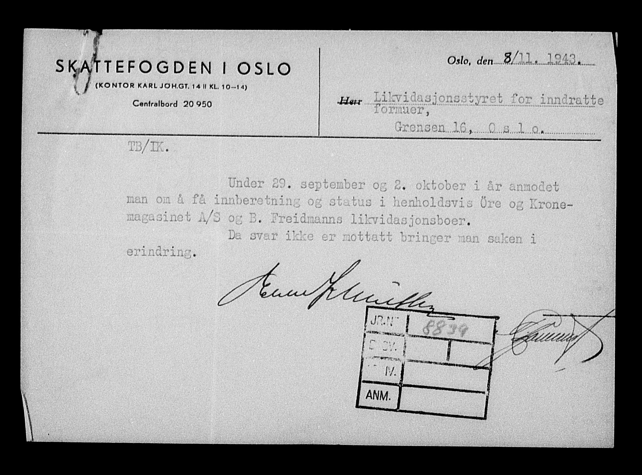 Justisdepartementet, Tilbakeføringskontoret for inndratte formuer, RA/S-1564/H/Hc/Hcc/L0933: --, 1945-1947, p. 384