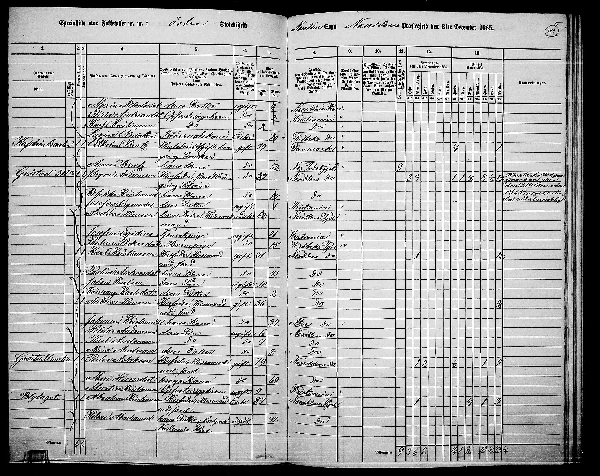 RA, 1865 census for Nesodden, 1865, p. 24