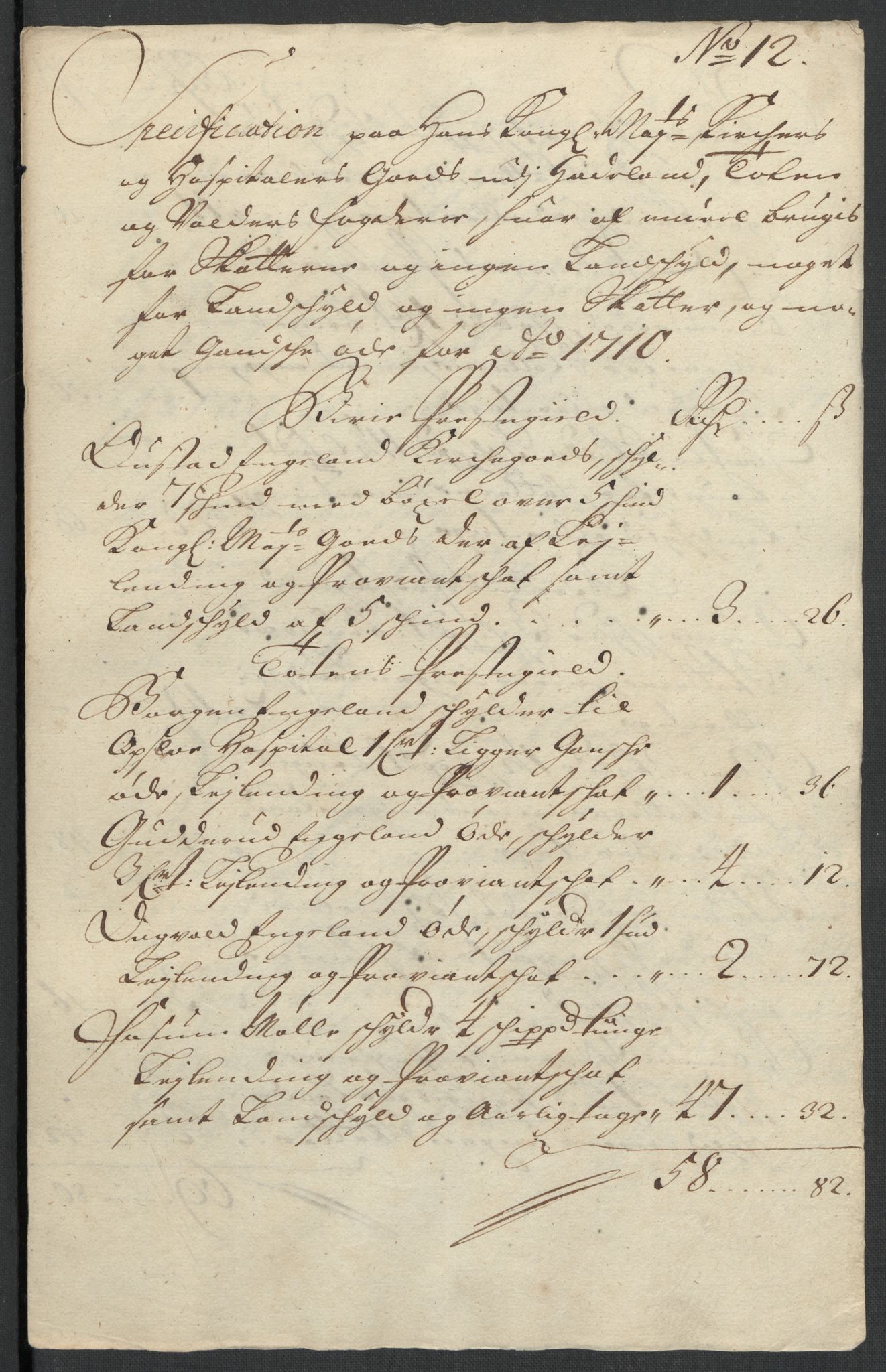 Rentekammeret inntil 1814, Reviderte regnskaper, Fogderegnskap, RA/EA-4092/R18/L1307: Fogderegnskap Hadeland, Toten og Valdres, 1710, p. 122