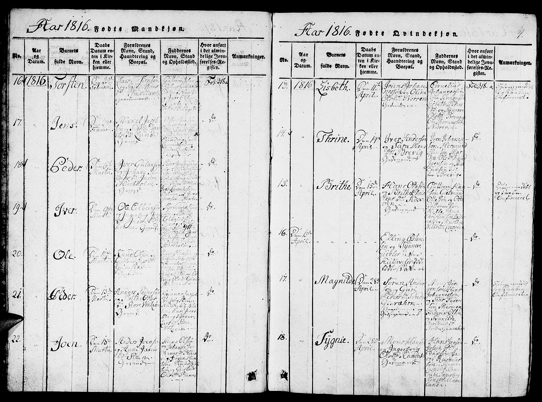 Gulen sokneprestembete, AV/SAB-A-80201/H/Haa/Haaa/L0018: Parish register (official) no. A 18, 1816-1825, p. 4