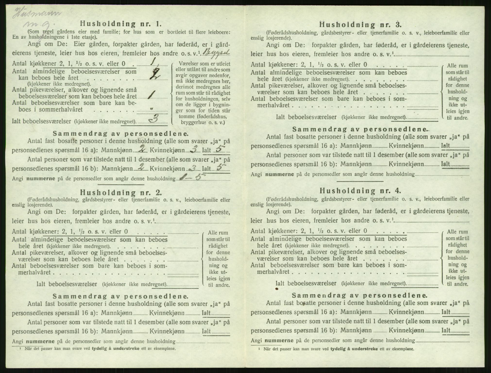 SAT, 1920 census for Tingvoll, 1920, p. 93