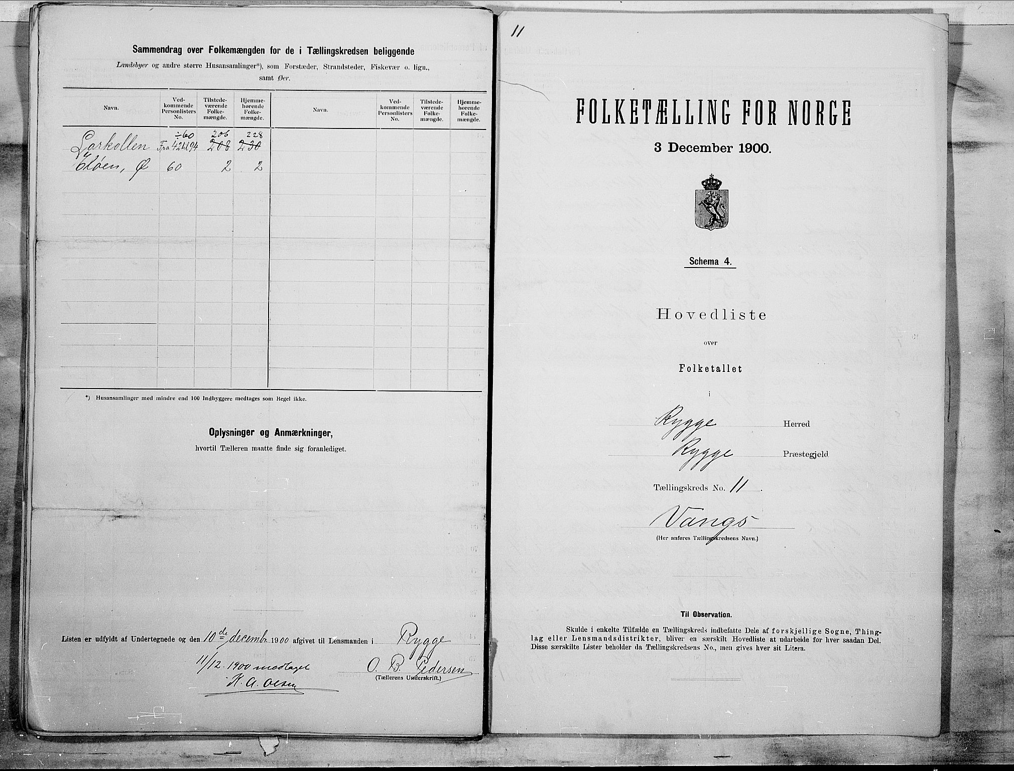 SAO, 1900 census for Rygge, 1900, p. 24