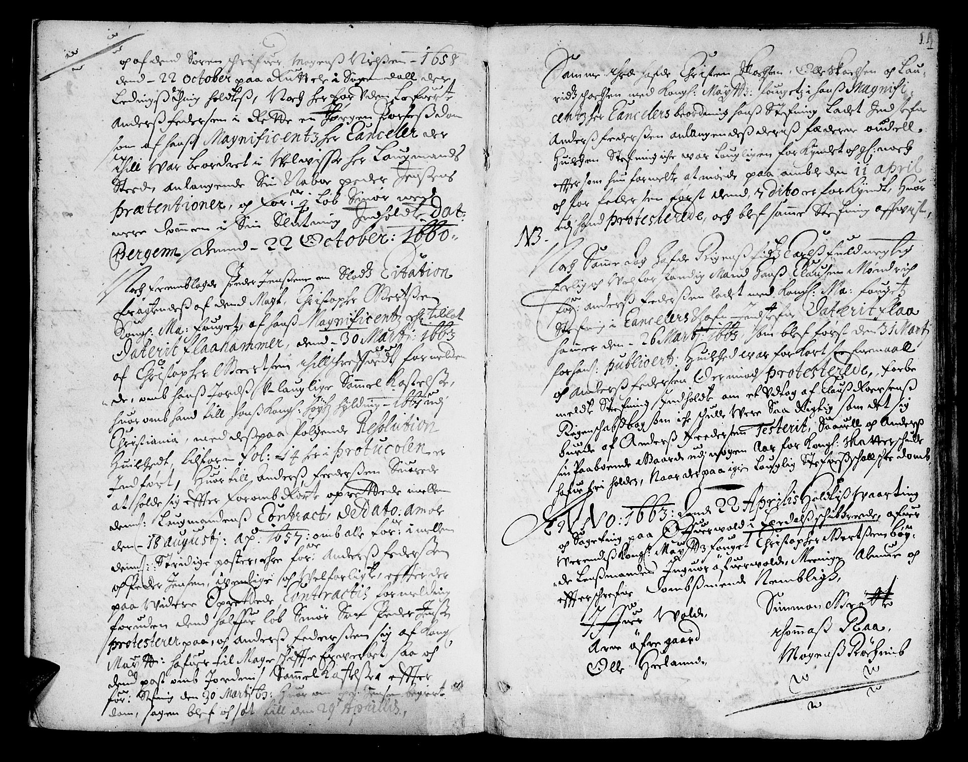 Indre Sogn tingrett, AV/SAB-A-3301/1/F/Fa/L0004: Tingbok 4, 1663, p. 13b-14a