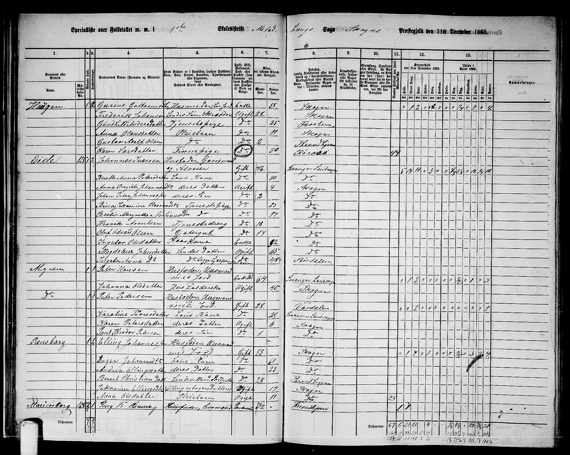 RA, 1865 census for Skogn, 1865, p. 35