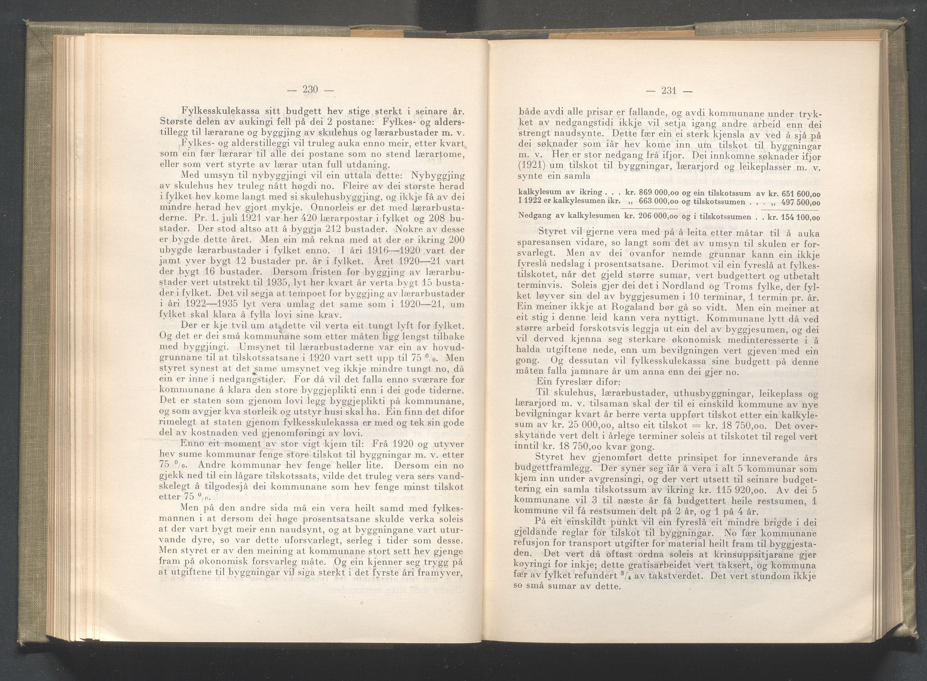 Rogaland fylkeskommune - Fylkesrådmannen , IKAR/A-900/A/Aa/Aaa/L0041: Møtebok , 1922, p. 230-231