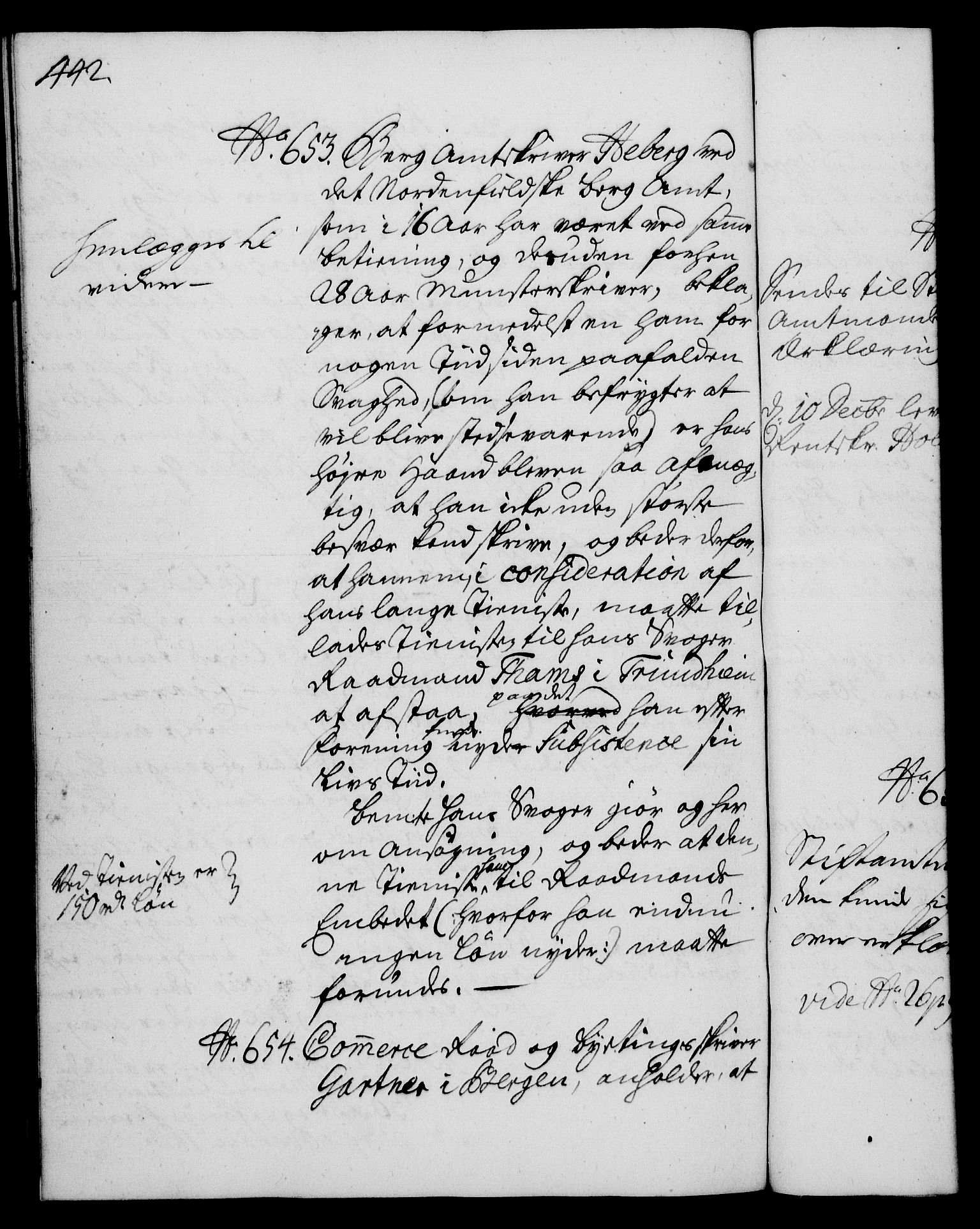 Rentekammeret, Kammerkanselliet, AV/RA-EA-3111/G/Gh/Gha/L0015: Norsk ekstraktmemorialprotokoll (merket RK 53.60), 1733, p. 442