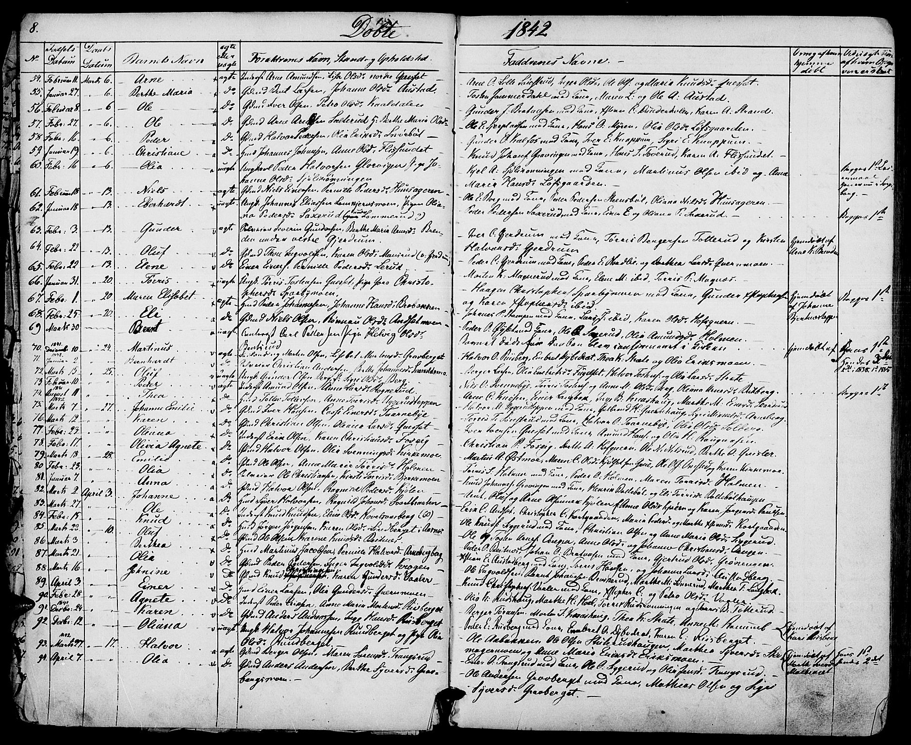 Hof prestekontor, AV/SAH-PREST-038/H/Ha/Haa/L0007: Parish register (official) no. 7, 1841-1848, p. 8