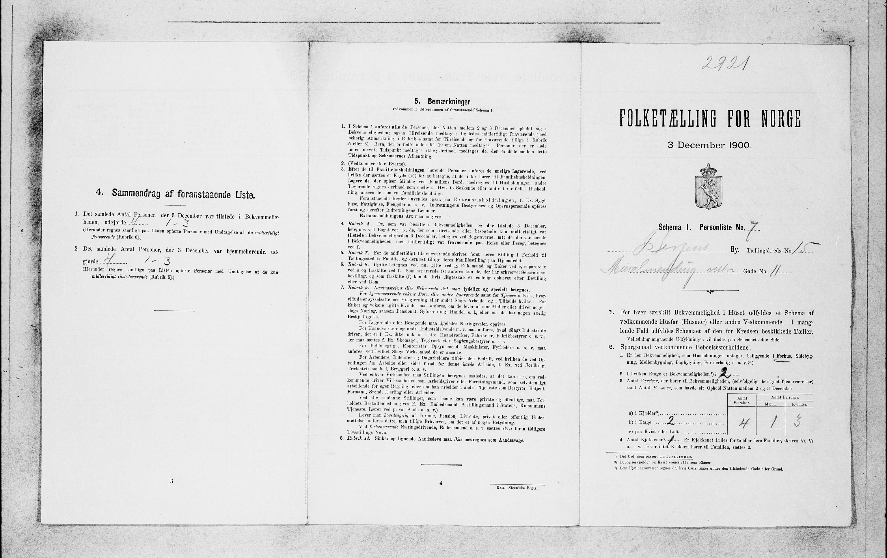 SAB, 1900 census for Bergen, 1900, p. 2930