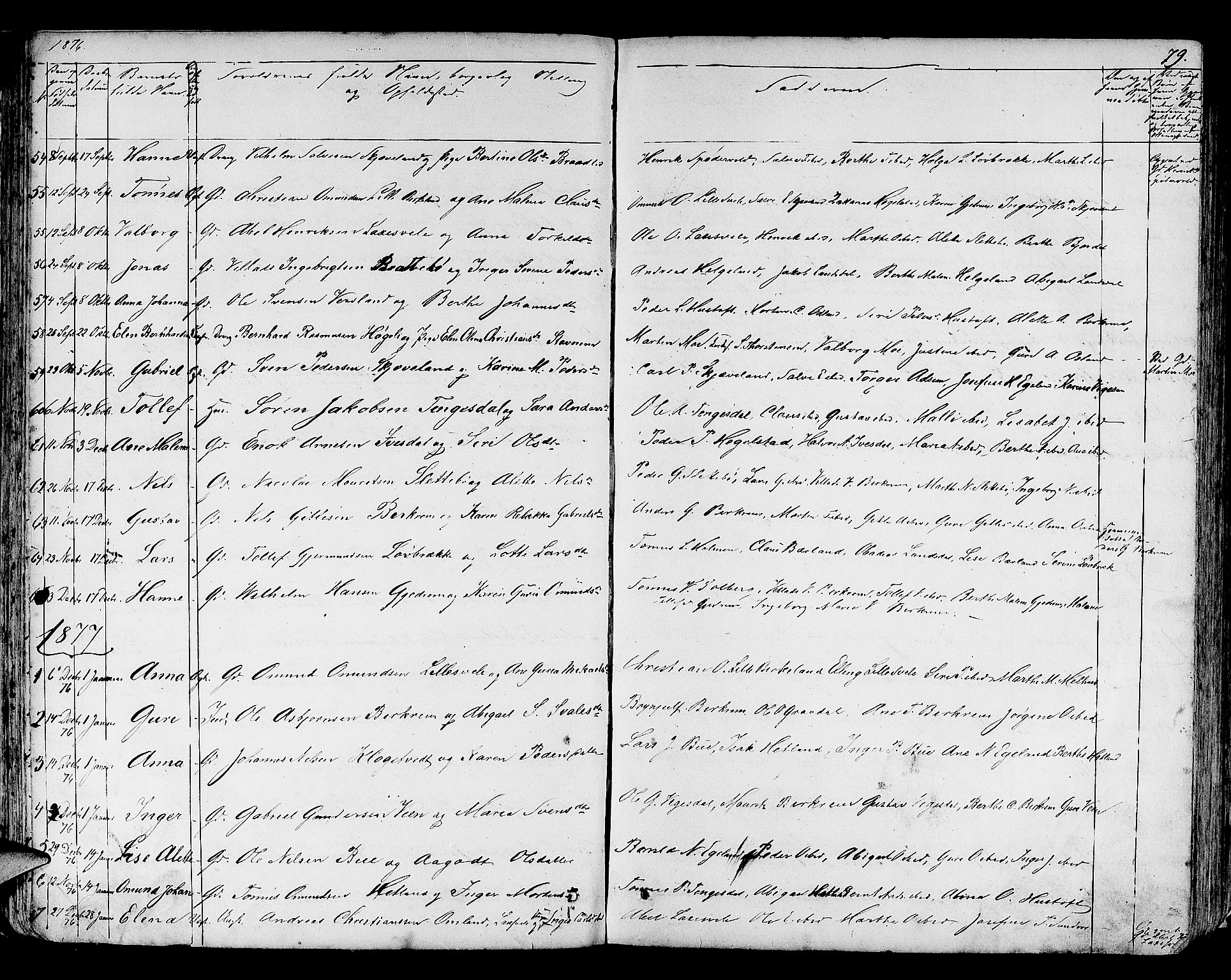 Helleland sokneprestkontor, SAST/A-101810: Parish register (copy) no. B 3, 1847-1886, p. 79