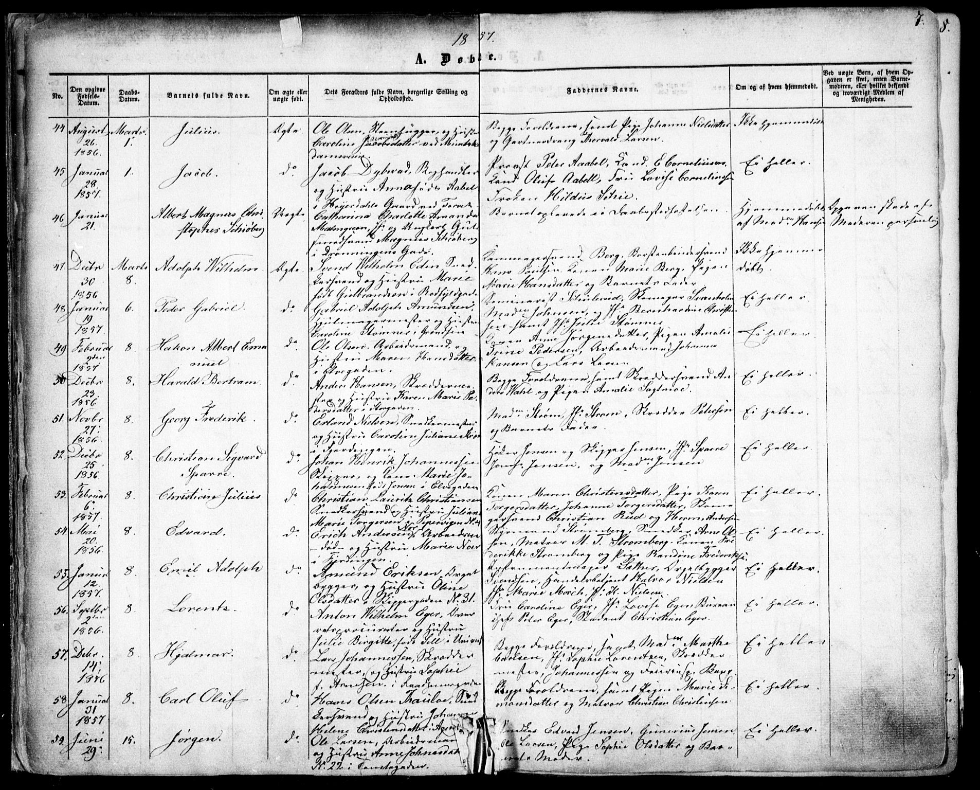 Oslo domkirke Kirkebøker, AV/SAO-A-10752/F/Fa/L0015: Parish register (official) no. 15, 1857-1871, p. 7