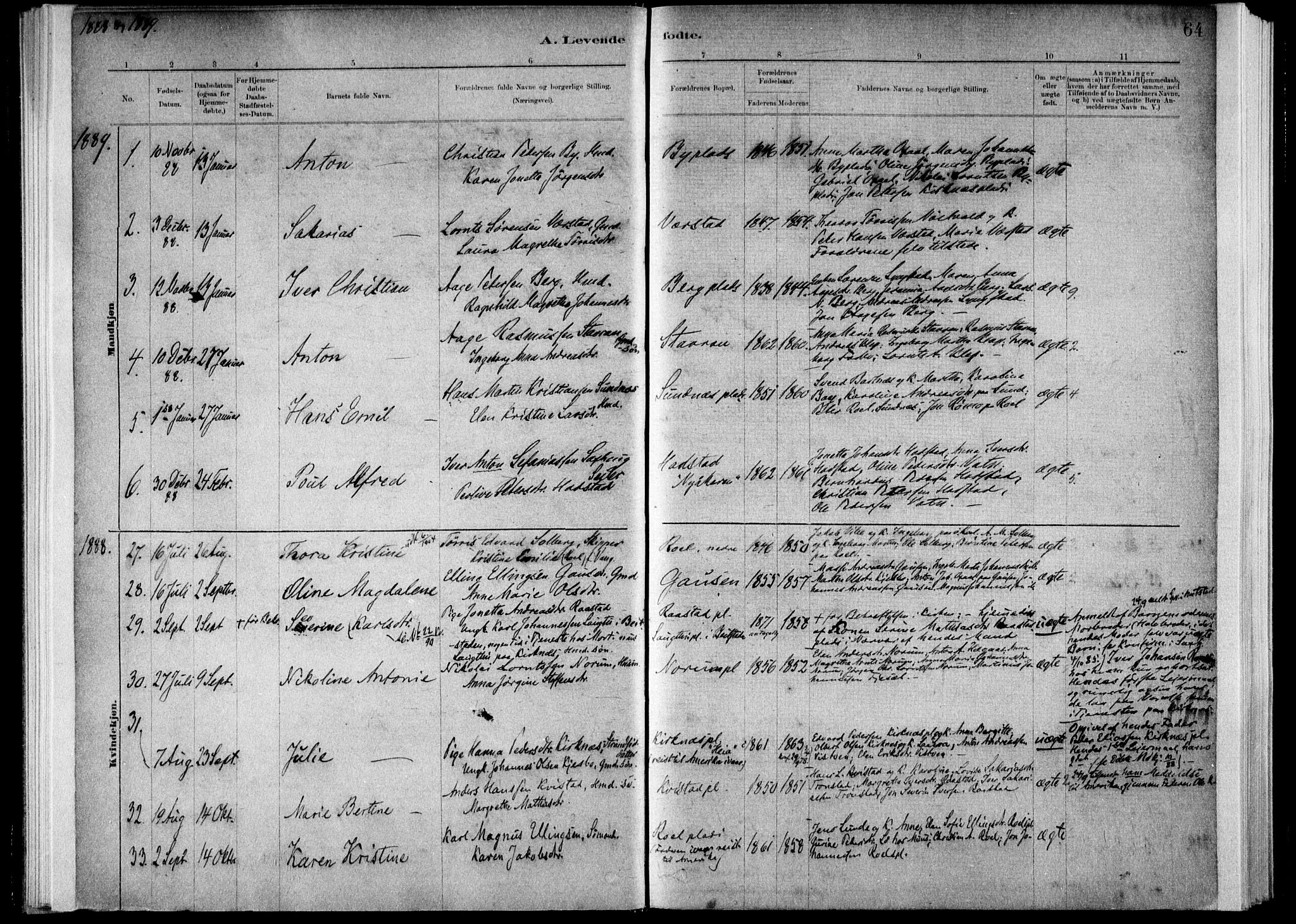 Ministerialprotokoller, klokkerbøker og fødselsregistre - Nord-Trøndelag, SAT/A-1458/730/L0285: Parish register (official) no. 730A10, 1879-1914, p. 64
