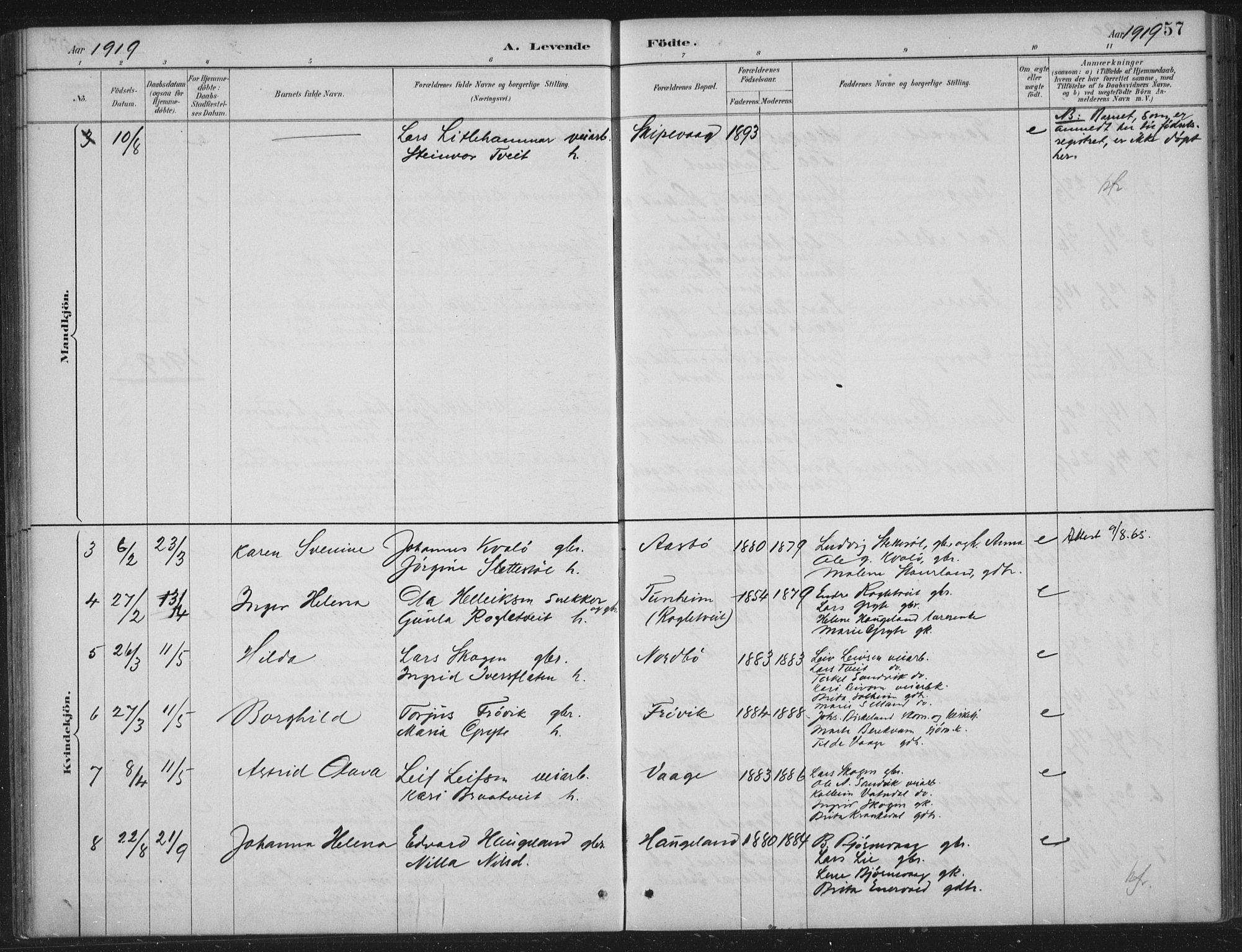 Vikedal sokneprestkontor, AV/SAST-A-101840/01/IV: Parish register (official) no. A 12, 1886-1929, p. 57