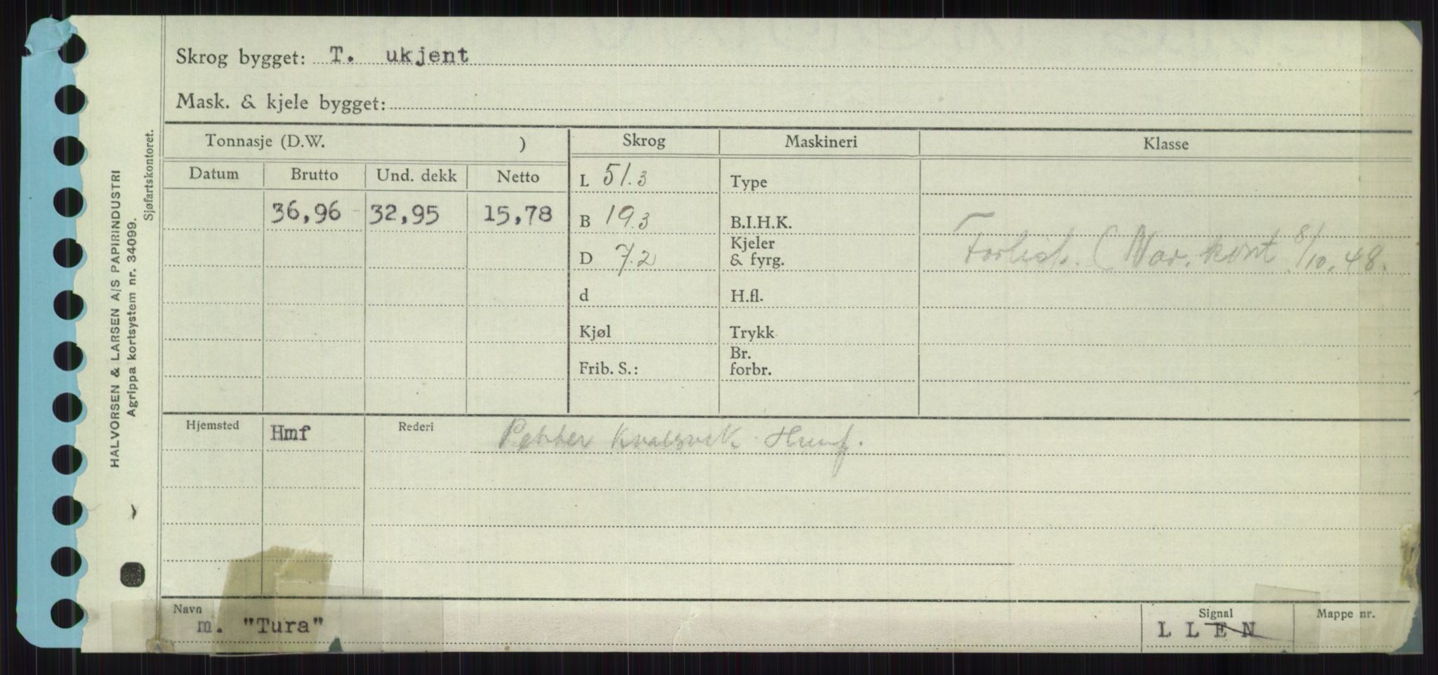 Sjøfartsdirektoratet med forløpere, Skipsmålingen, RA/S-1627/H/Ha/L0006/0001: Fartøy, Sver-Å / Fartøy, Sver-T, p. 865