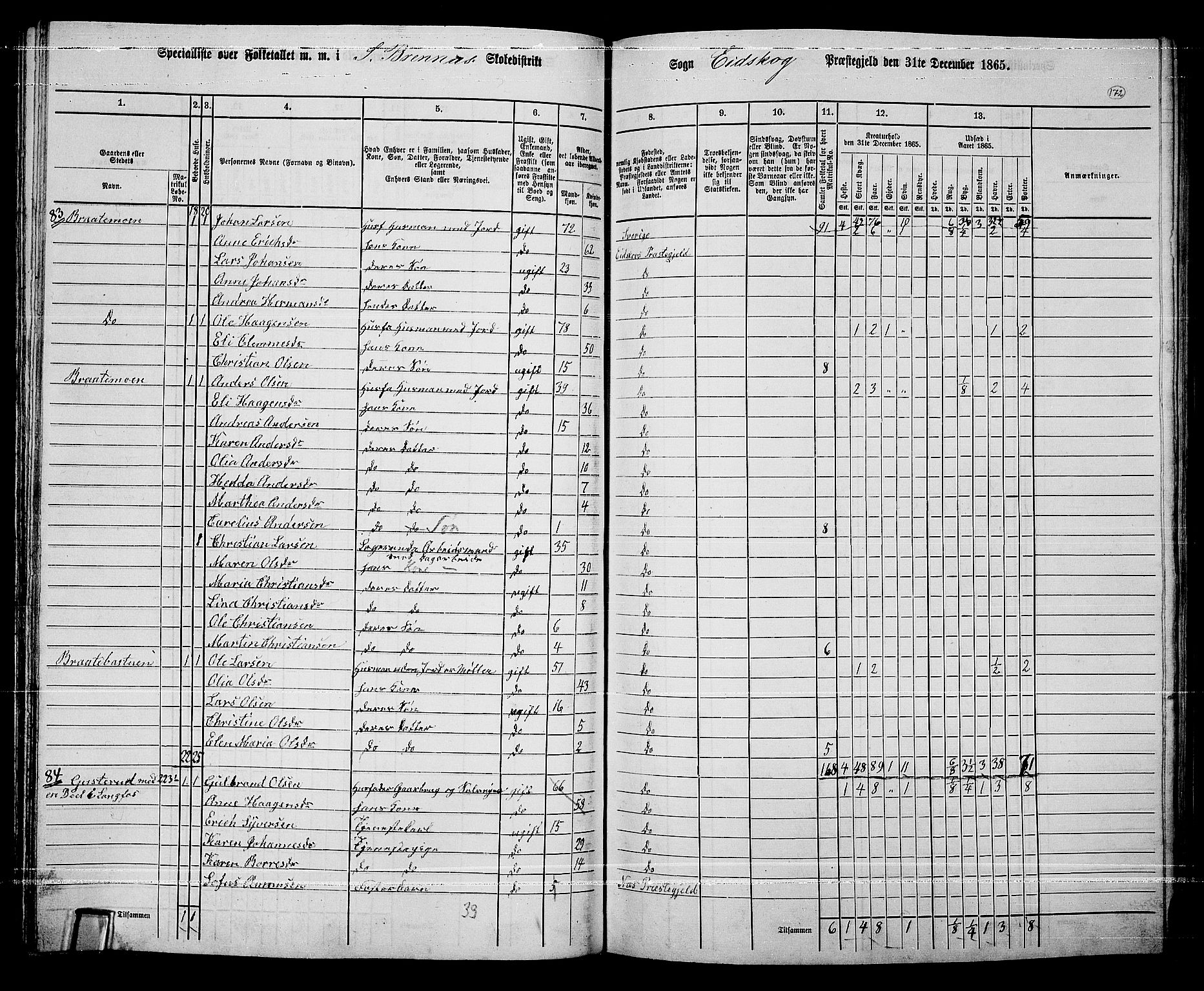 RA, 1865 census for Eidskog, 1865, p. 156