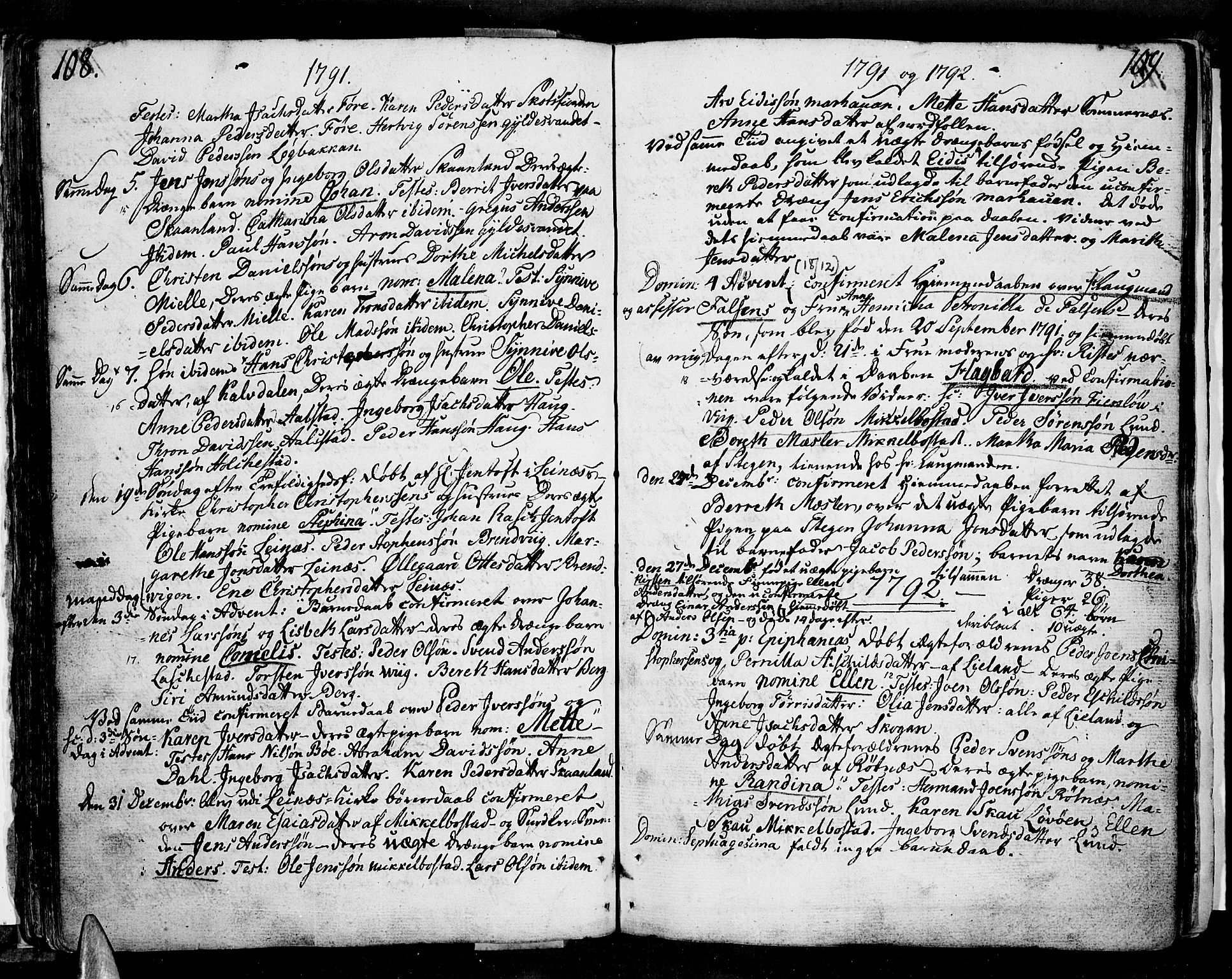 Ministerialprotokoller, klokkerbøker og fødselsregistre - Nordland, SAT/A-1459/855/L0796: Parish register (official) no. 855A04, 1776-1813, p. 108-109