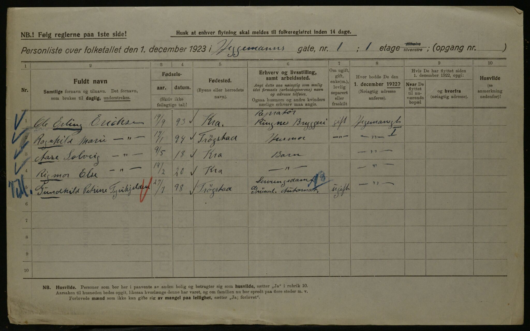 OBA, Municipal Census 1923 for Kristiania, 1923, p. 40804