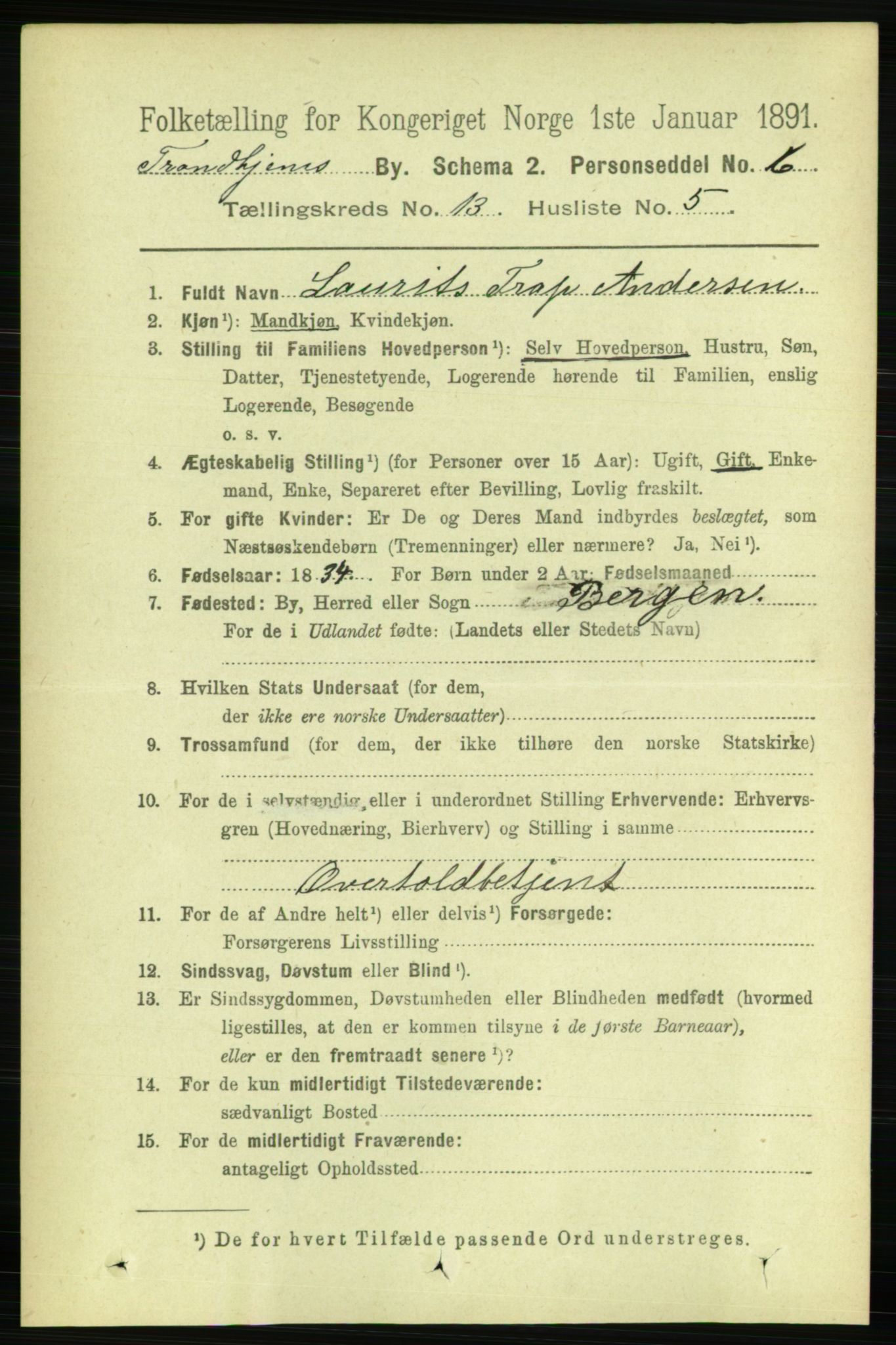 RA, 1891 census for 1601 Trondheim, 1891, p. 10264