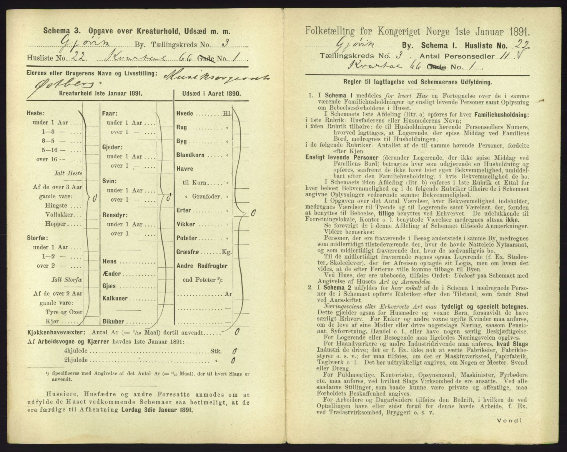 RA, 1891 census for 0502 Gjøvik, 1891, p. 172