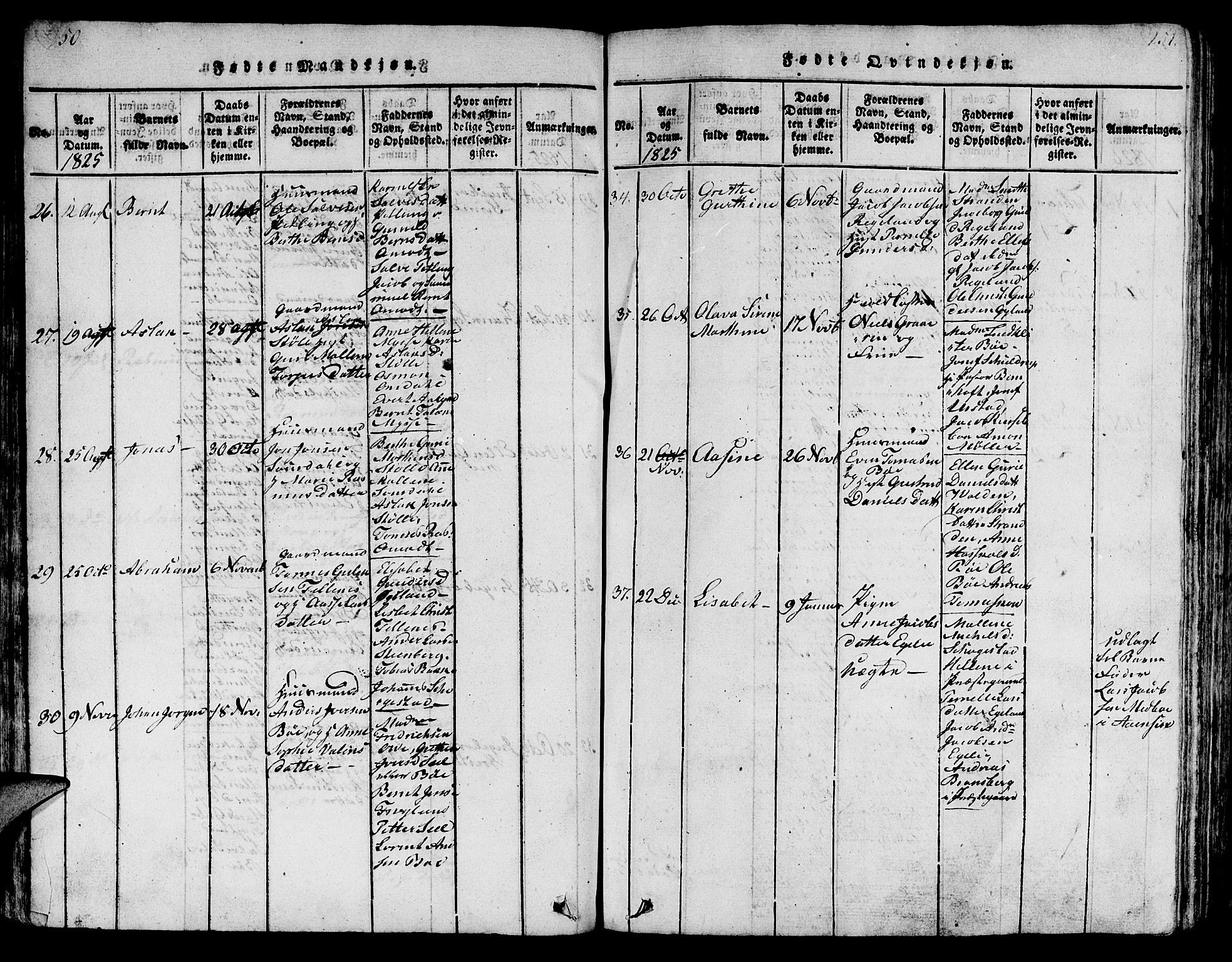 Sokndal sokneprestkontor, SAST/A-101808: Parish register (copy) no. B 1, 1815-1848, p. 150-151