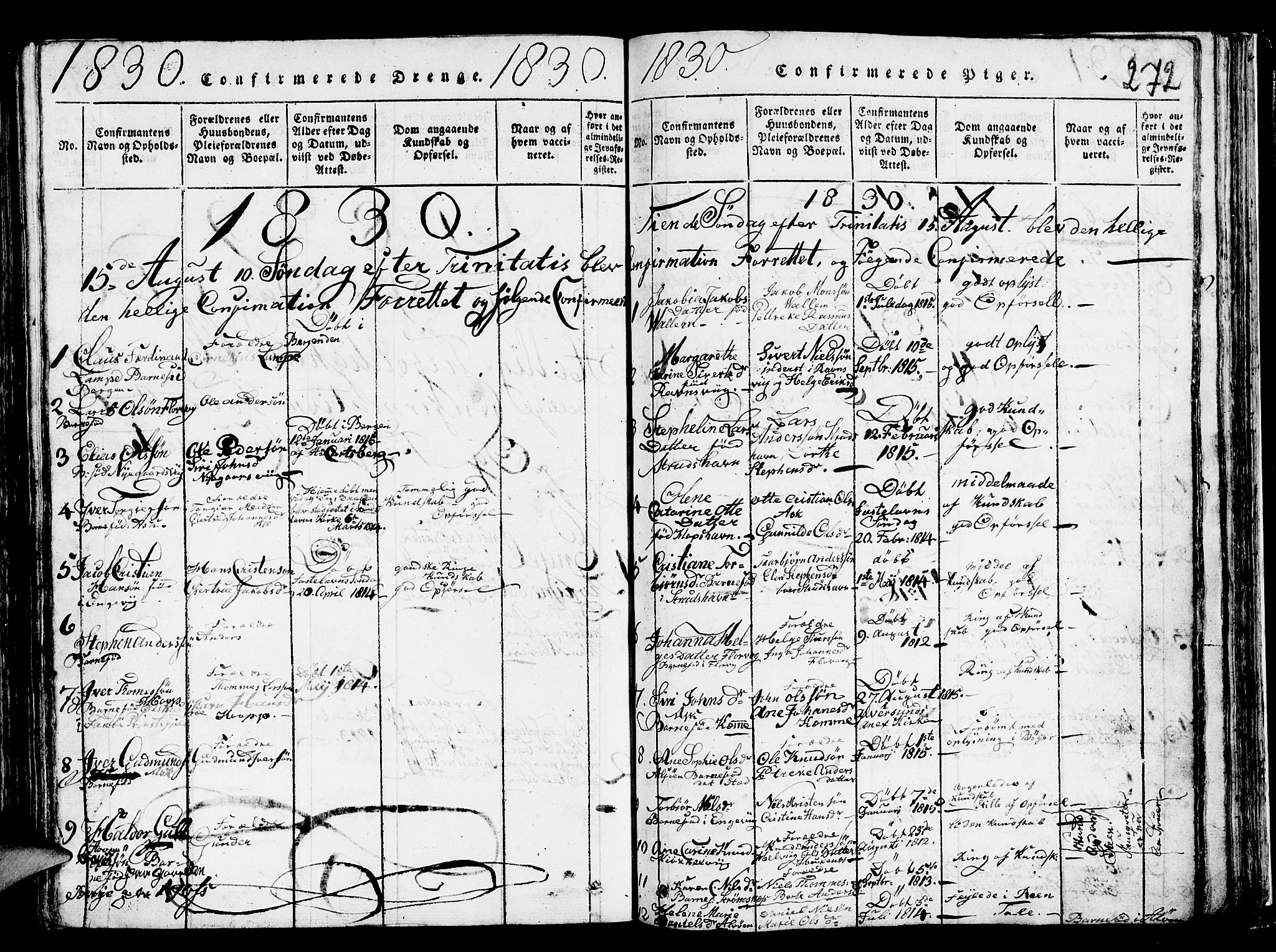 Askøy Sokneprestembete, SAB/A-74101/H/Ha/Hab/Haba/L0002: Parish register (copy) no. A 2, 1815-1846, p. 272