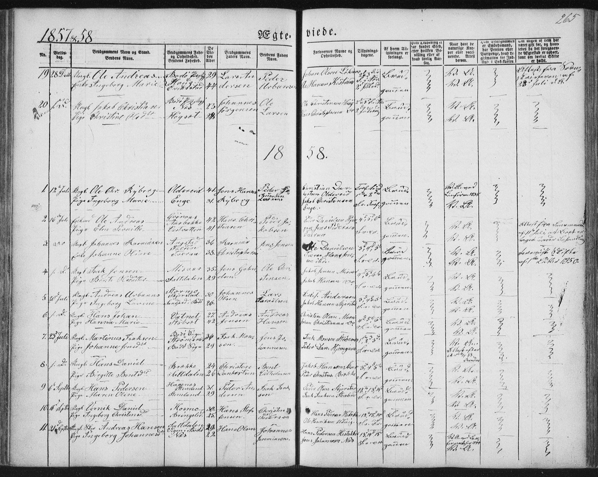 Ministerialprotokoller, klokkerbøker og fødselsregistre - Nordland, AV/SAT-A-1459/852/L0738: Parish register (official) no. 852A08, 1849-1865, p. 265