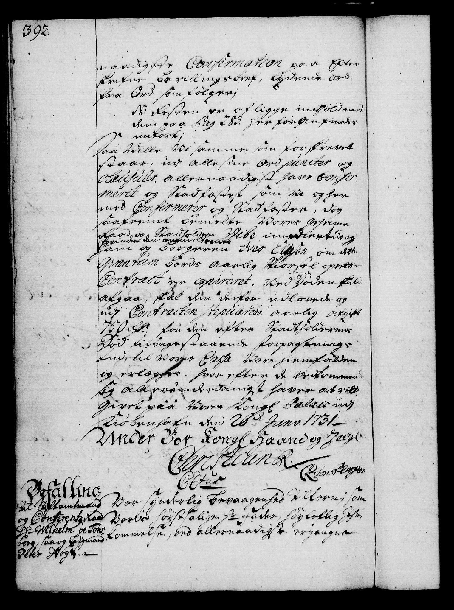 Rentekammeret, Kammerkanselliet, RA/EA-3111/G/Gg/Gga/L0003: Norsk ekspedisjonsprotokoll med register (merket RK 53.3), 1727-1734, p. 392