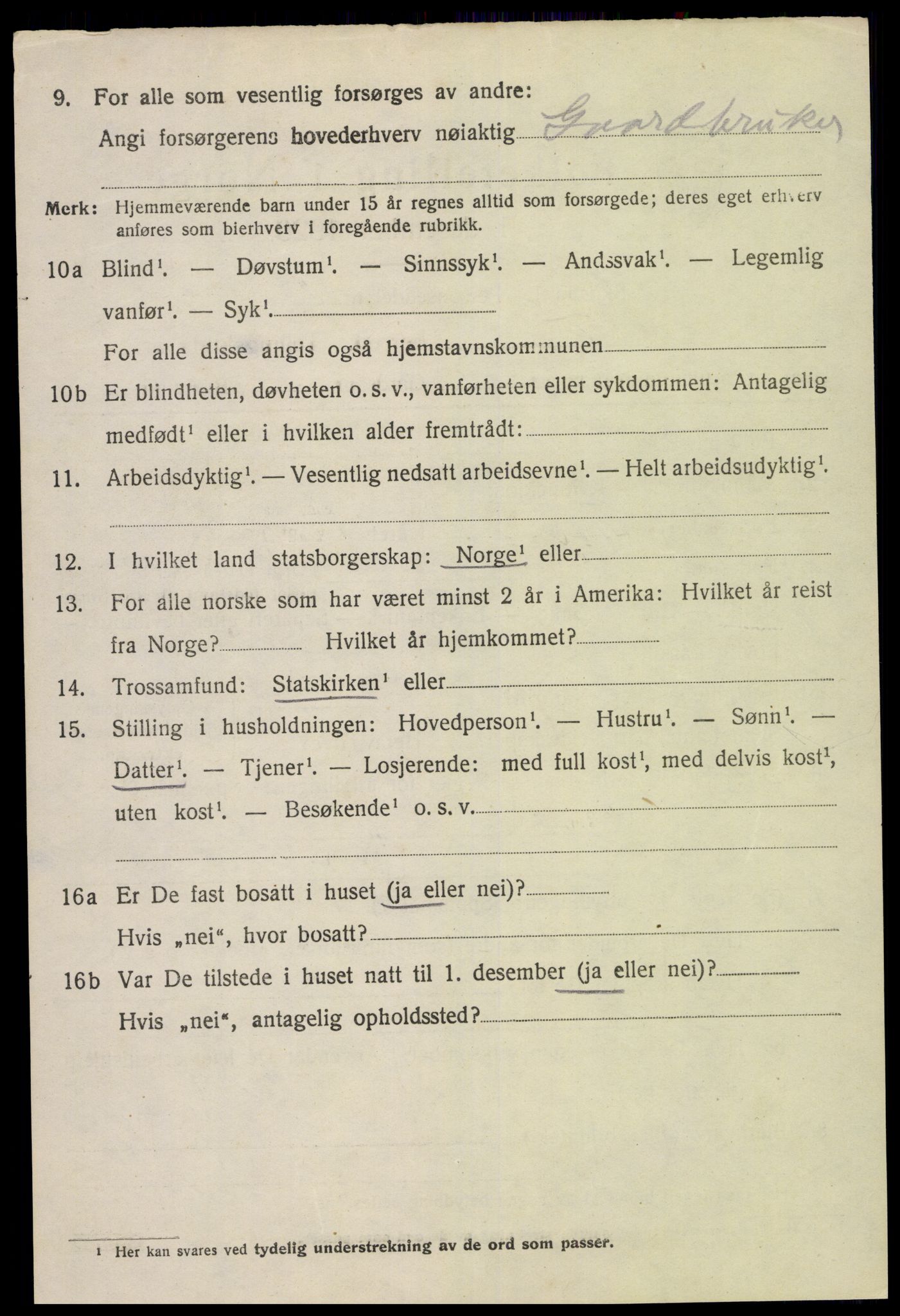 SAK, 1920 census for Fjære, 1920, p. 4790