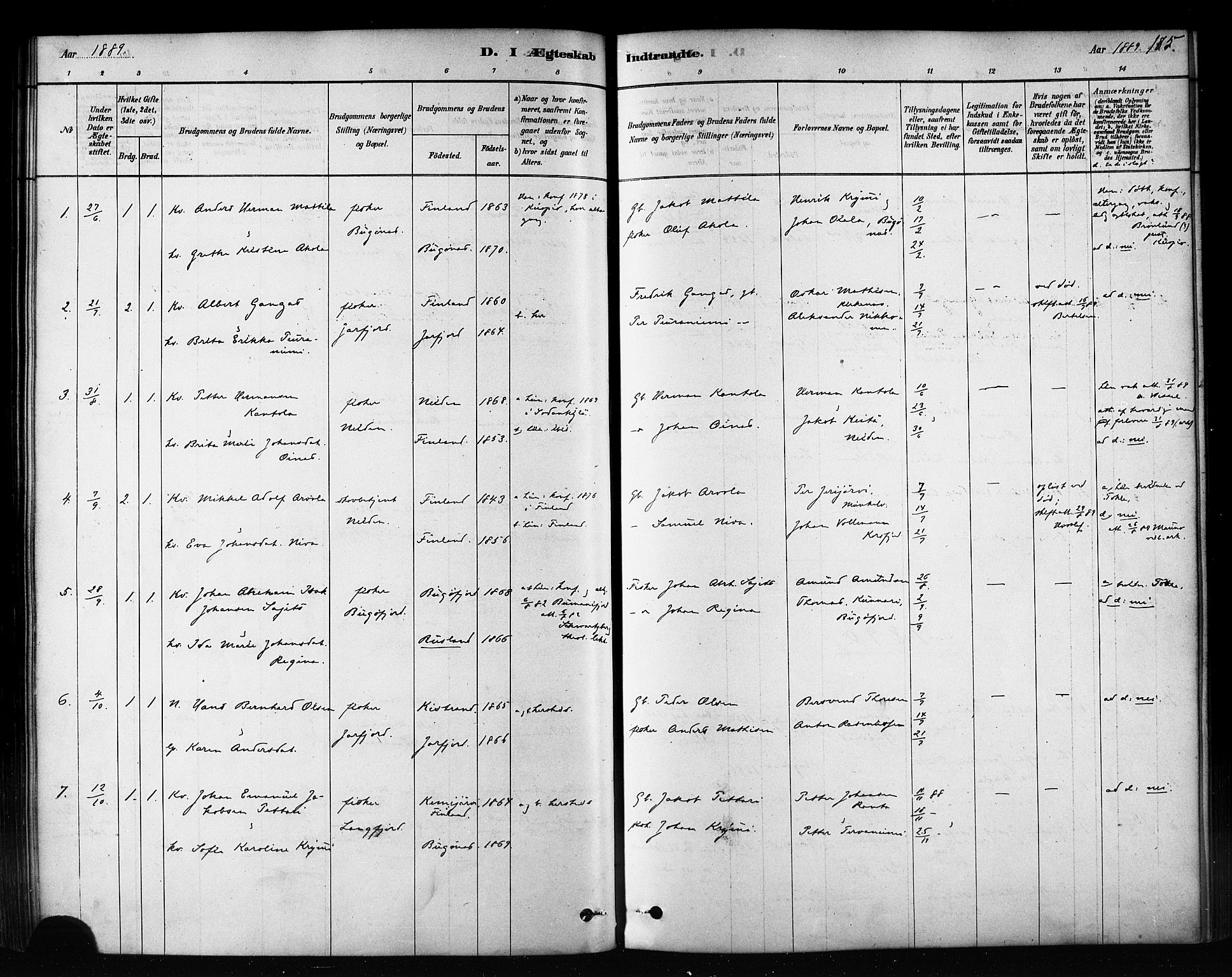 Sør-Varanger sokneprestkontor, SATØ/S-1331/H/Ha/L0003kirke: Parish register (official) no. 3, 1878-1891, p. 185