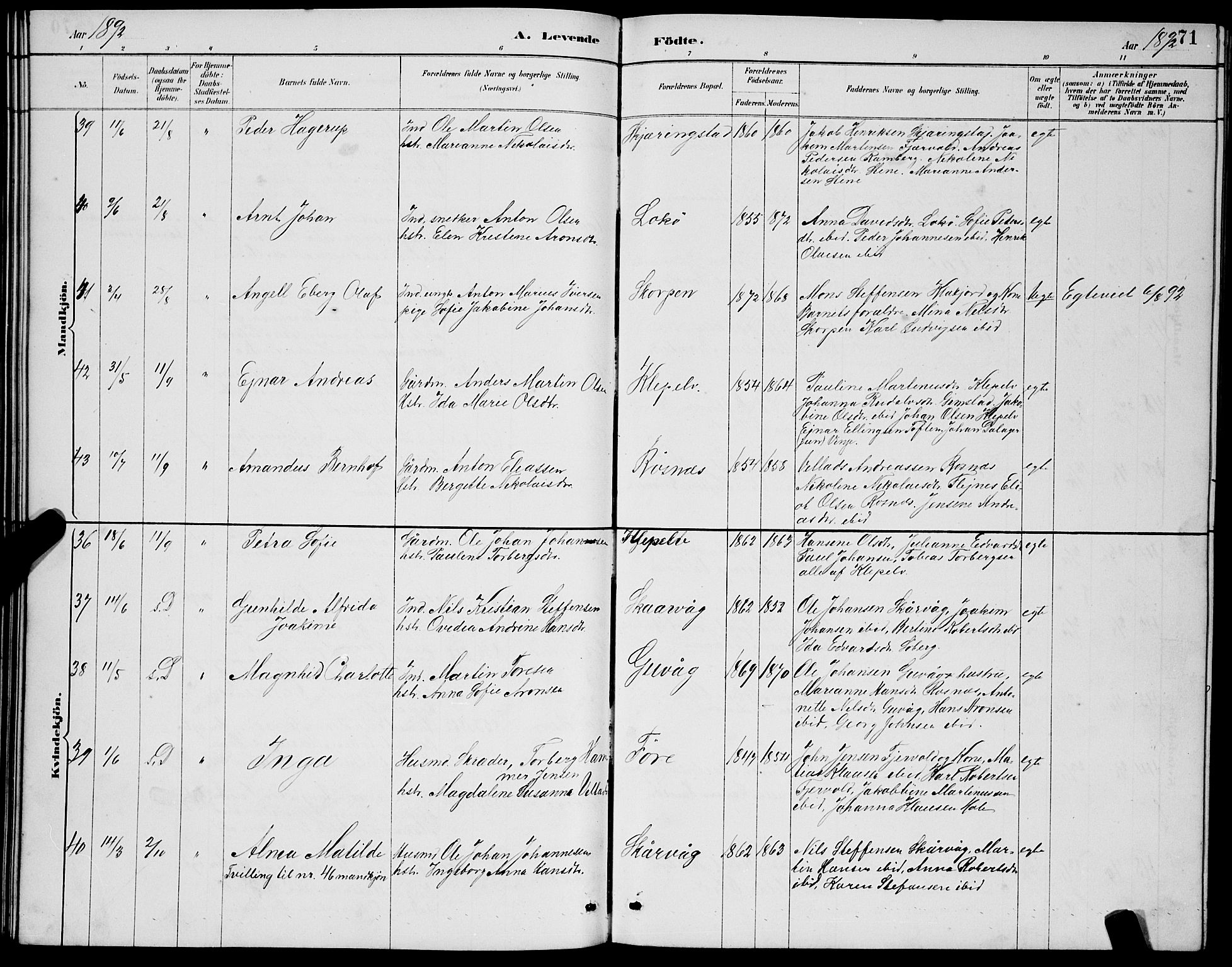 Ministerialprotokoller, klokkerbøker og fødselsregistre - Nordland, AV/SAT-A-1459/891/L1315: Parish register (copy) no. 891C04, 1886-1893, p. 71