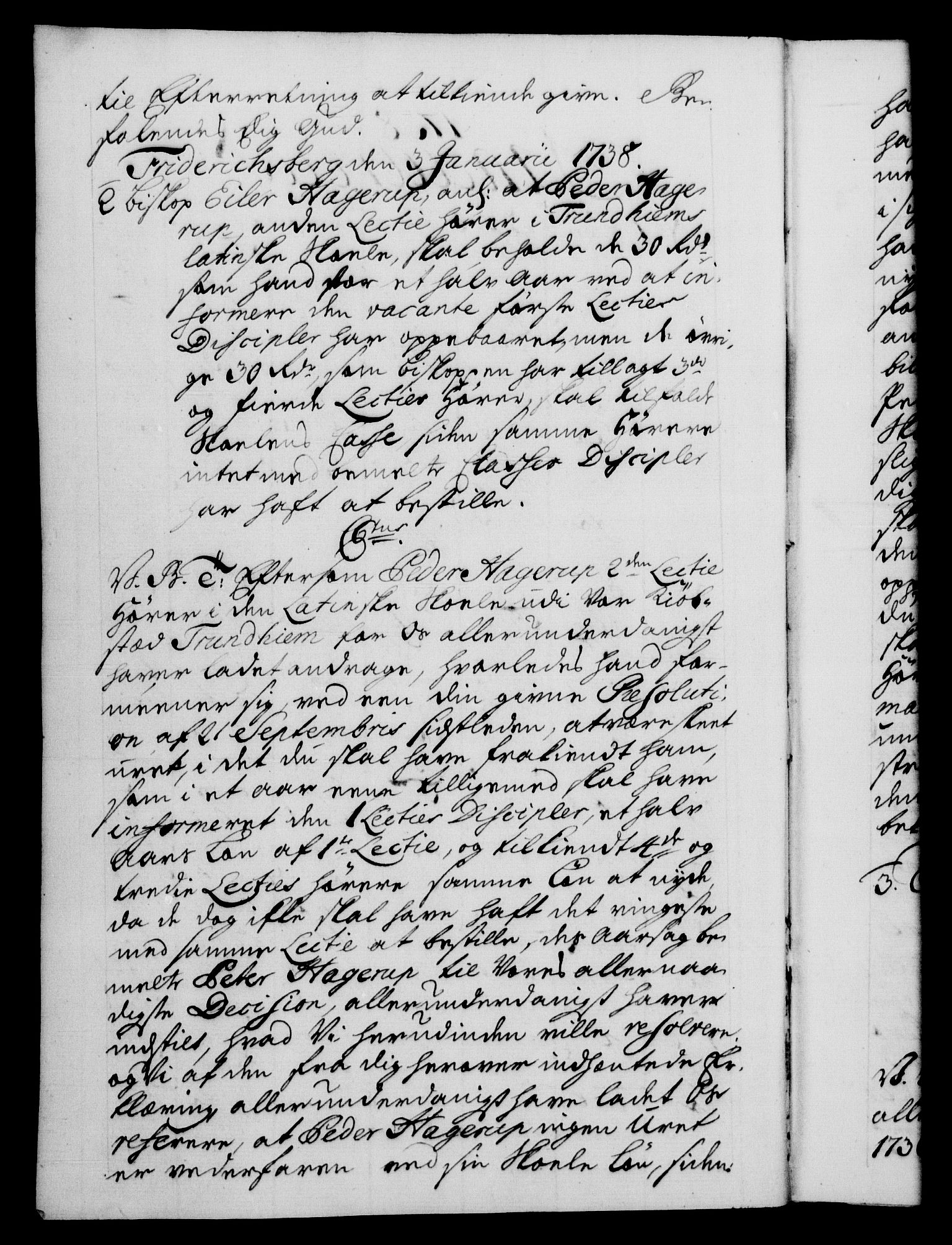 Danske Kanselli 1572-1799, RA/EA-3023/F/Fc/Fca/Fcab/L0028: Norske tegnelser, 1738-1740, p. 1b
